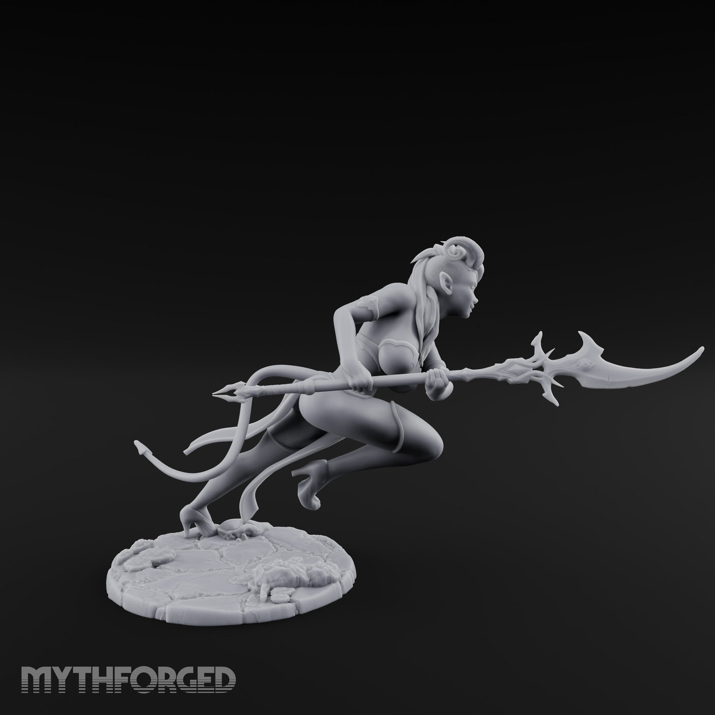 Lunging Blade Sweep Tiefling Assassin Miniature for Dungeons and Dragons, Pathfinder or other TTRPGs
