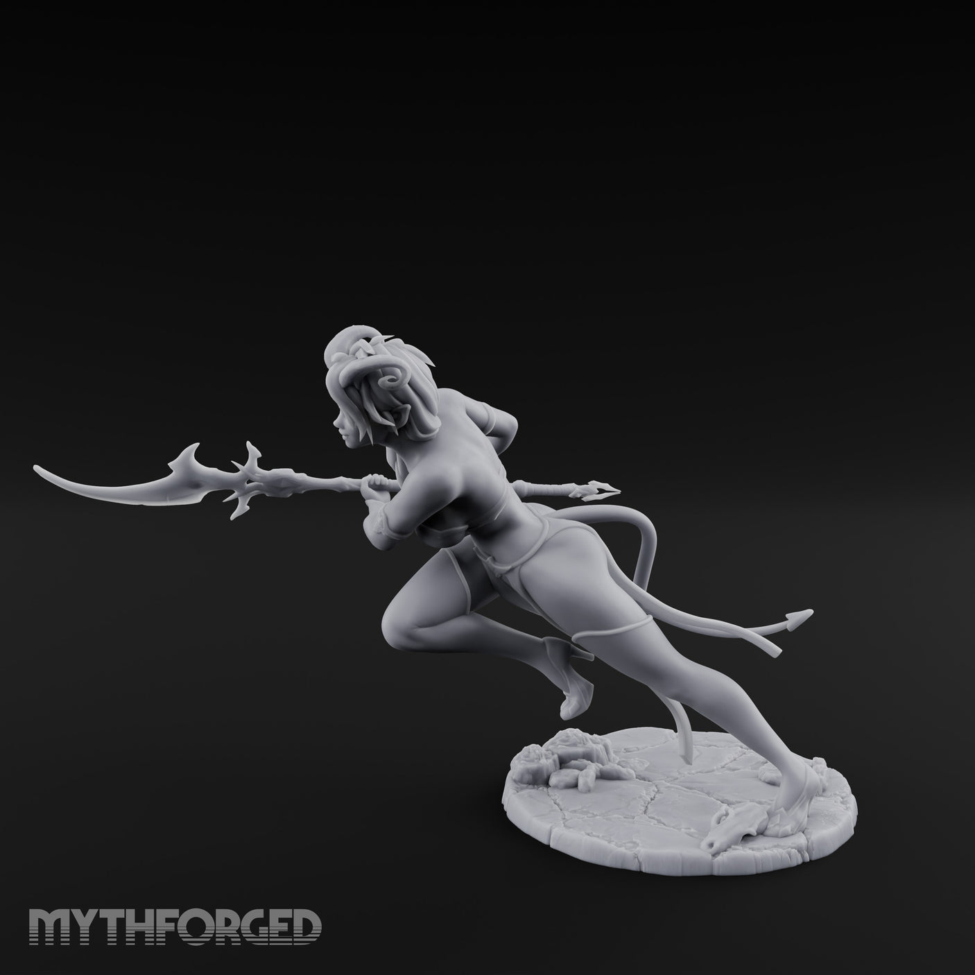 Lunging Blade Sweep Tiefling Assassin Miniature for Dungeons and Dragons, Pathfinder or other TTRPGs