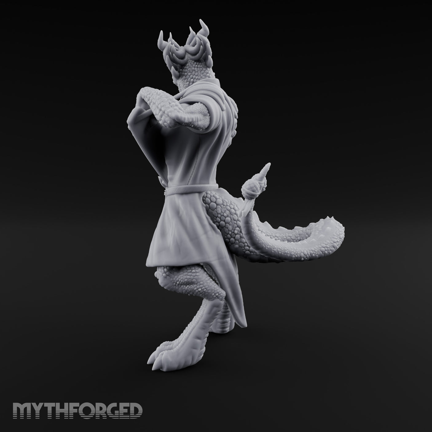 Lute Strumming Dragonborn Bard Miniature for Dungeons and Dragons, Pathfinder or other TTRPGs