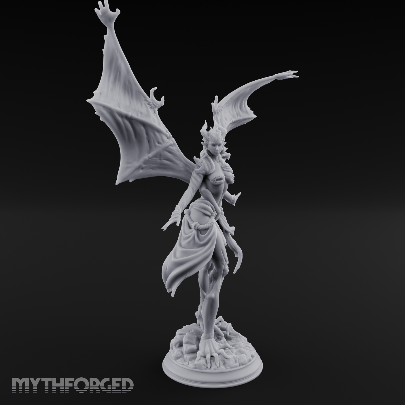 Wings Spread Wide Succubus Seductress Miniature for Dungeons and Dragons, Pathfinder or other TTRPGs