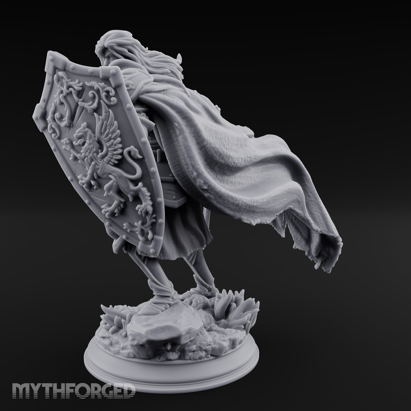 Windswept Guarding Human Paladin Miniature for Dungeons and Dragons, Pathfinder or other TTRPGs