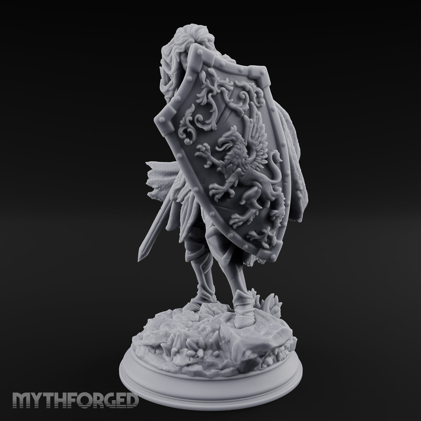 Windswept Guarding Human Paladin Miniature for Dungeons and Dragons, Pathfinder or other TTRPGs
