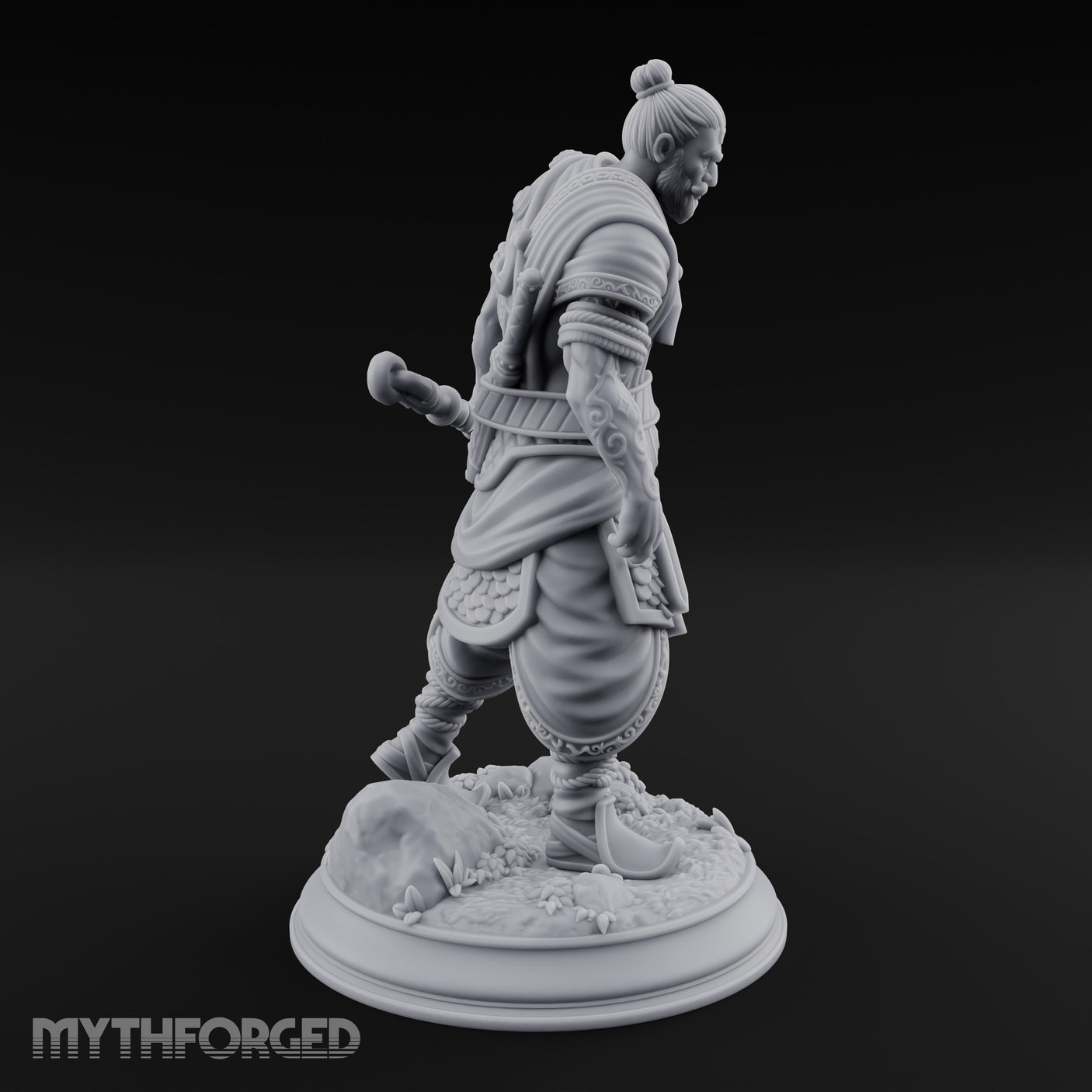 Mace Dragging Human Warrior Miniature for Dungeons and Dragons, Pathfinder or other TTRPGs