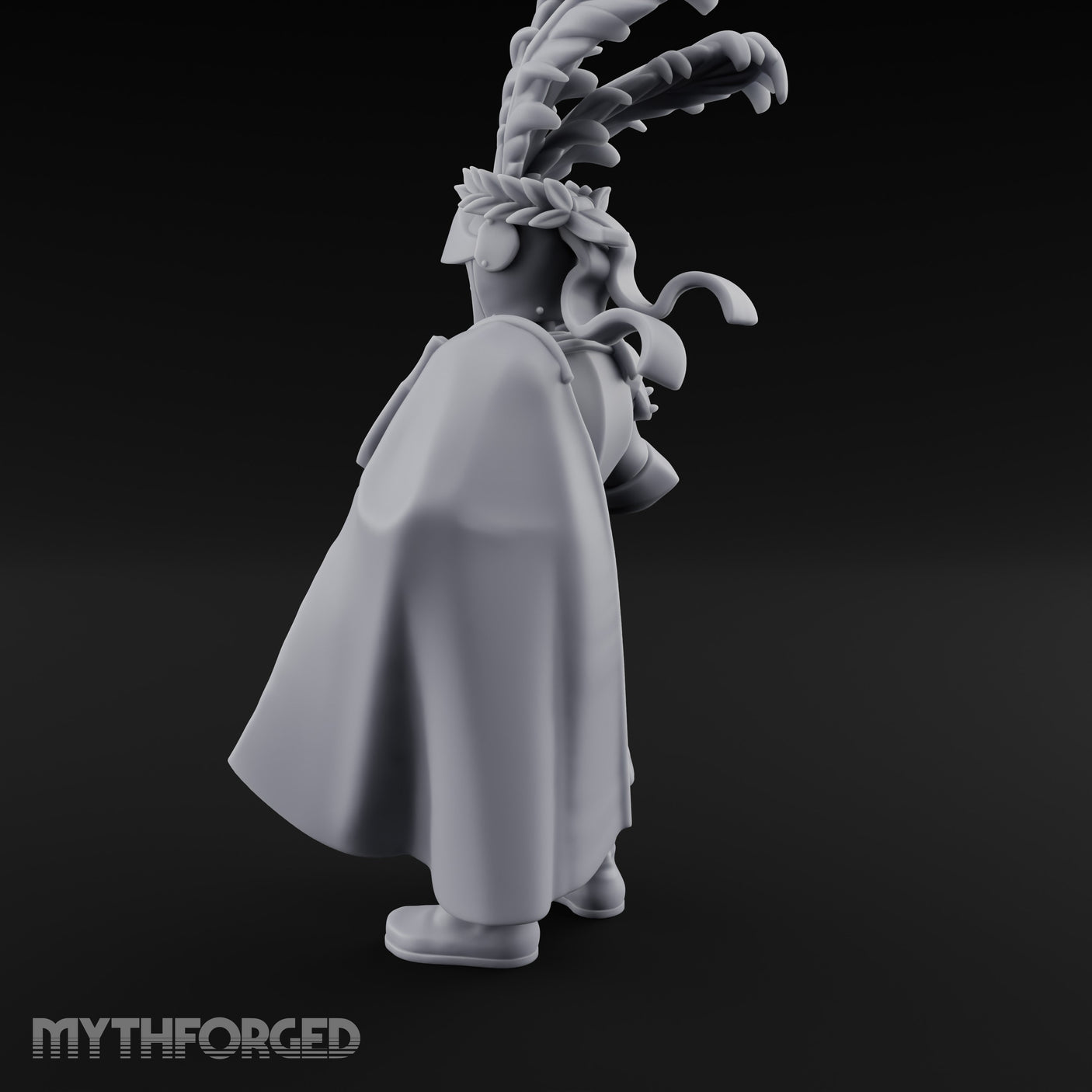 Mace Levelled Caped Human Captain Miniature for Dungeons and Dragons, Pathfinder or other TTRPGs