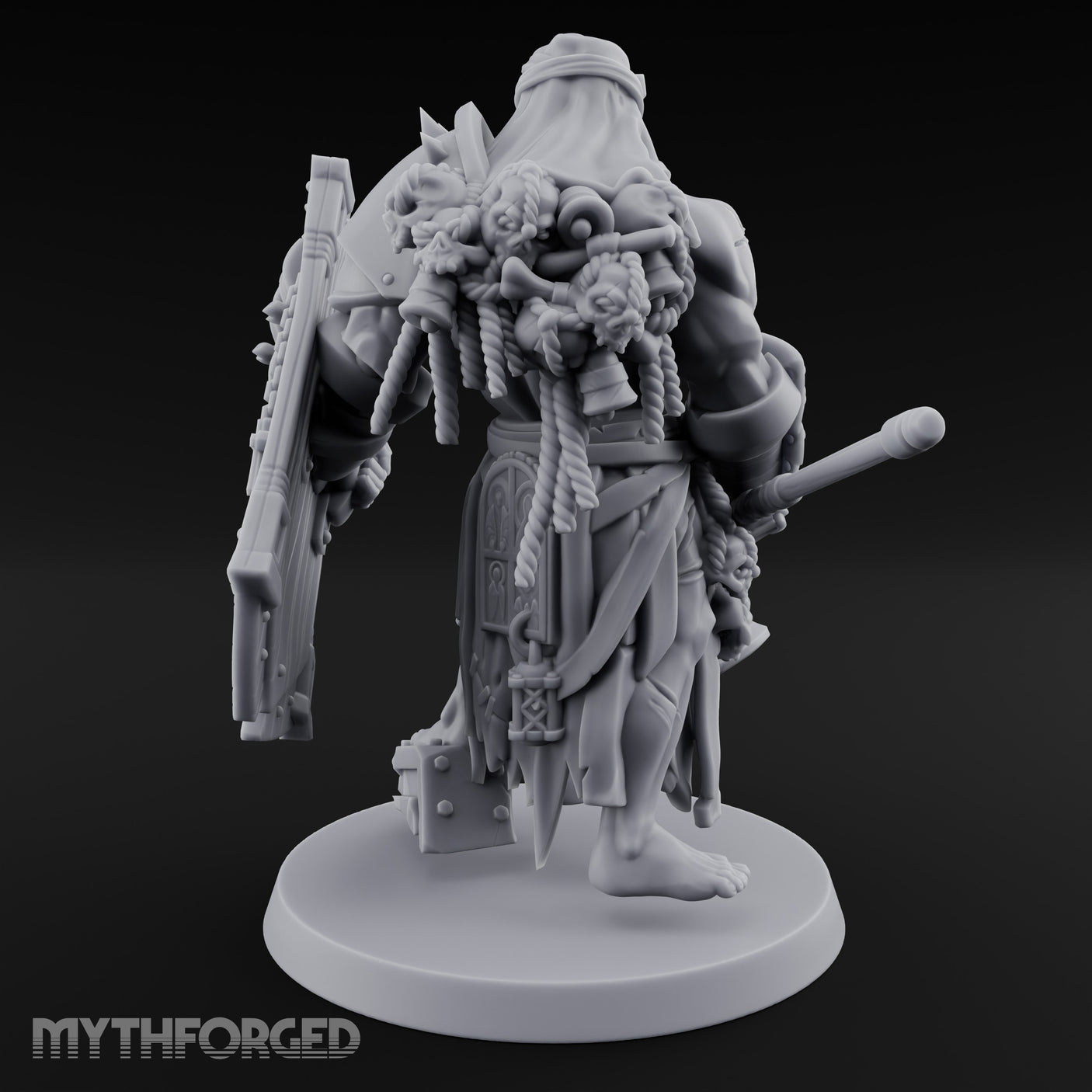 Mace Swinging Shield Bearing Anointed Warrior Miniature for Dungeons and Dragons, Pathfinder or other TTRPGs