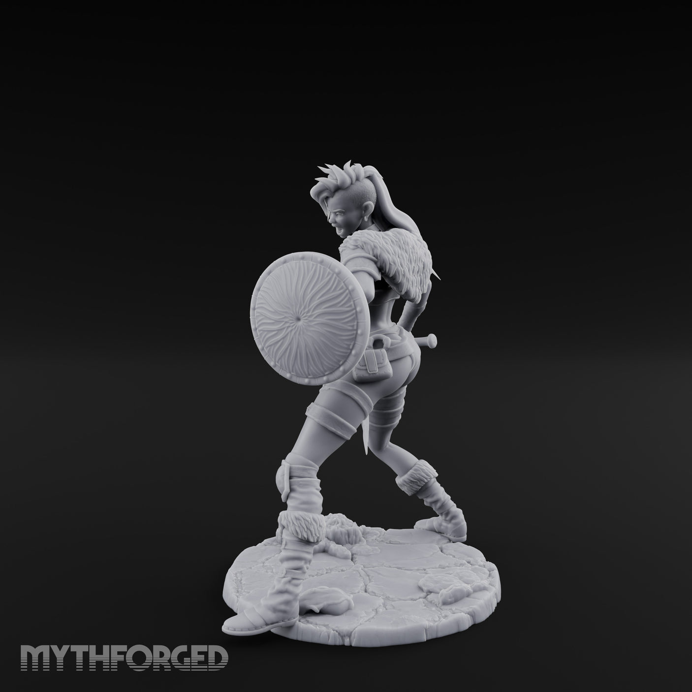 Mace Swinging Shield Ready Human Barbarian Miniature for Dungeons and Dragons, Pathfinder or other TTRPGs