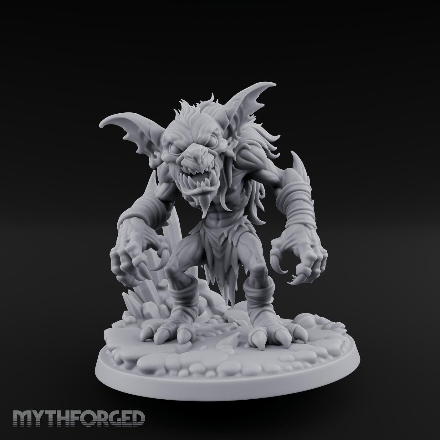 Tusks Bared Snarling Goblin Brute Miniature for Dungeons and Dragons, Pathfinder or other TTRPGs