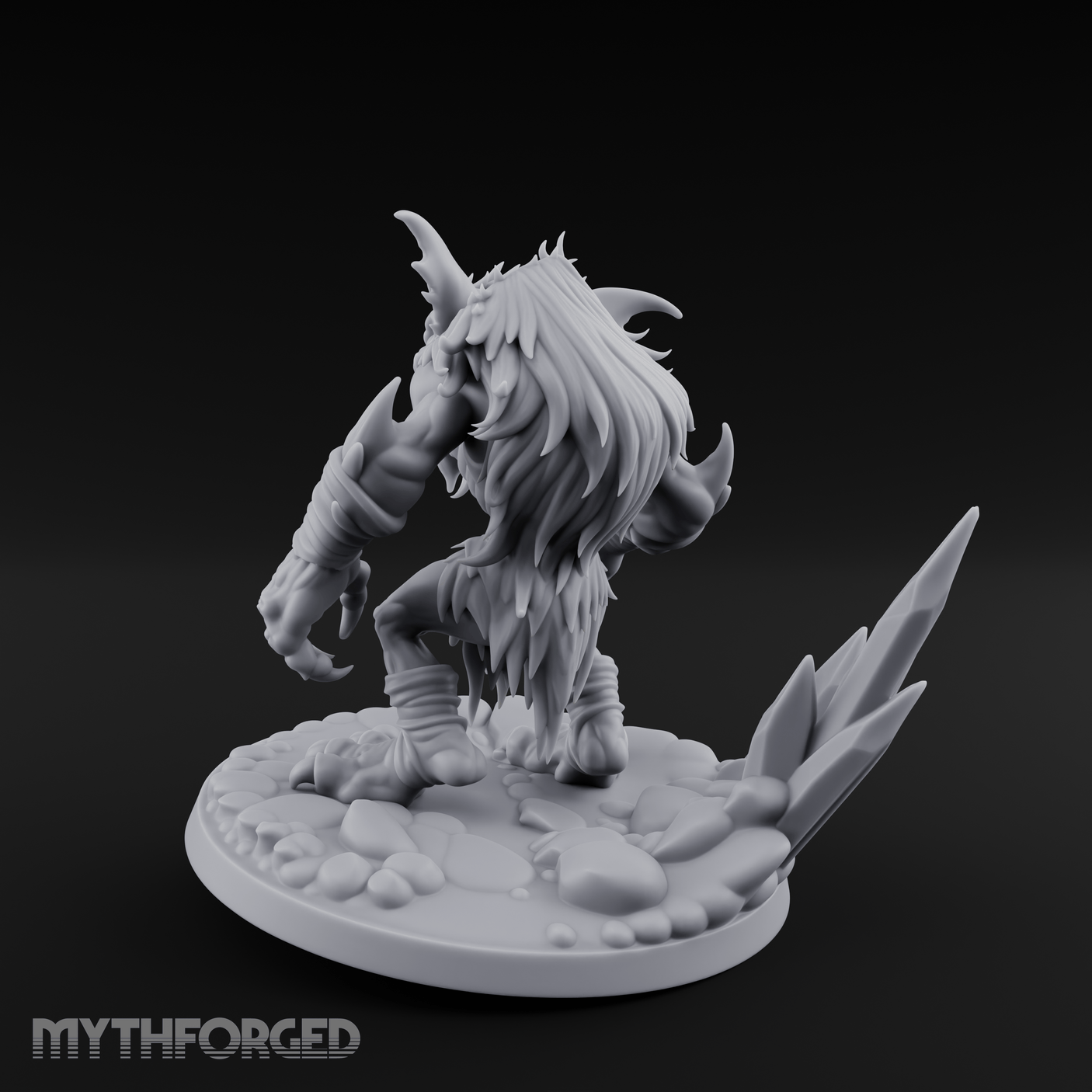Tusks Bared Snarling Goblin Brute Miniature for Dungeons and Dragons, Pathfinder or other TTRPGs