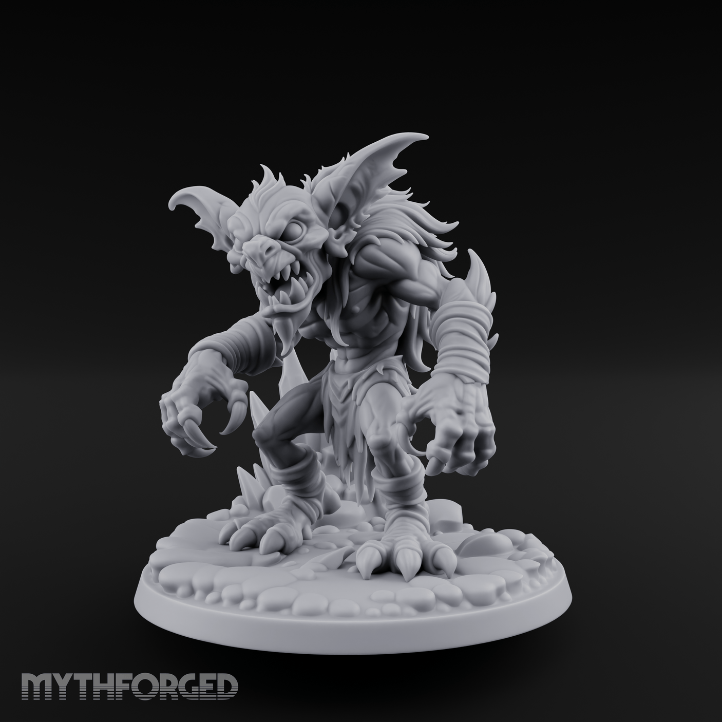 Tusks Bared Snarling Goblin Brute Miniature for Dungeons and Dragons, Pathfinder or other TTRPGs