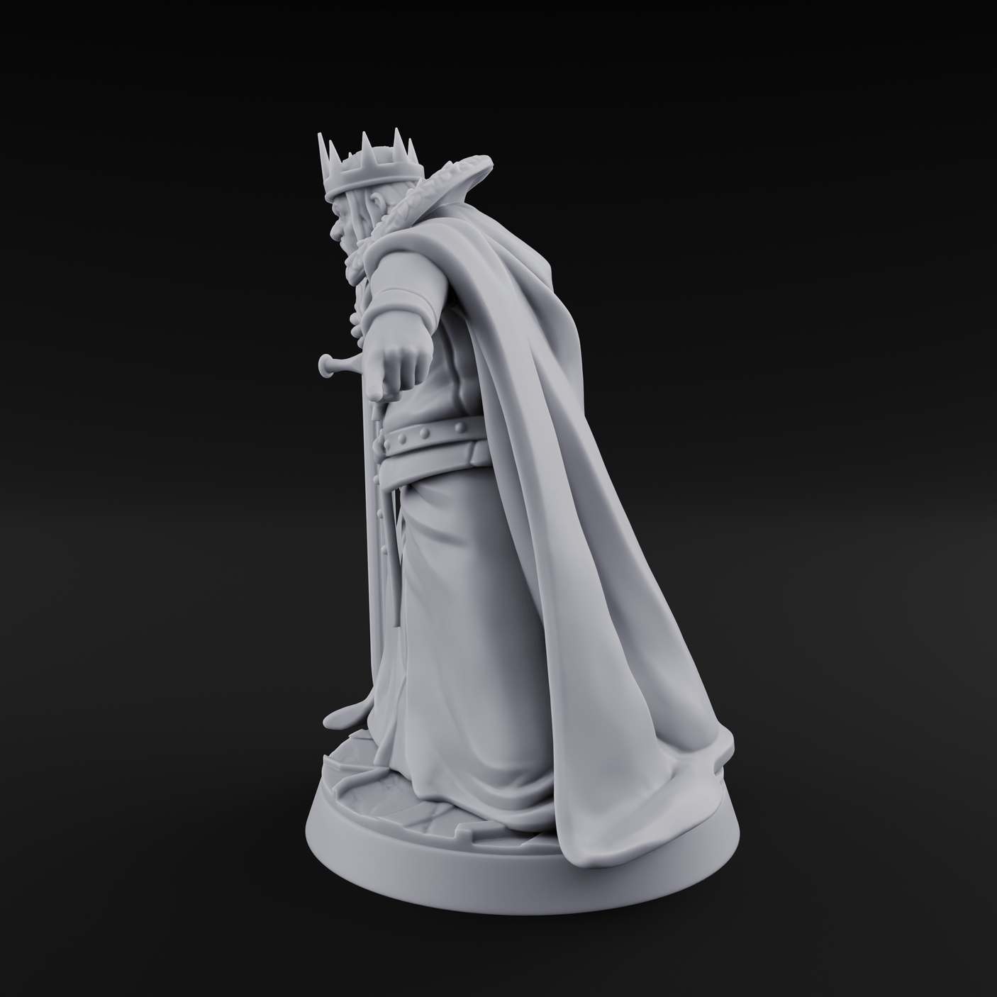 Off With His Head Human King Miniature for Dungeons and Dragons, Pathfinder or other TTRPGs