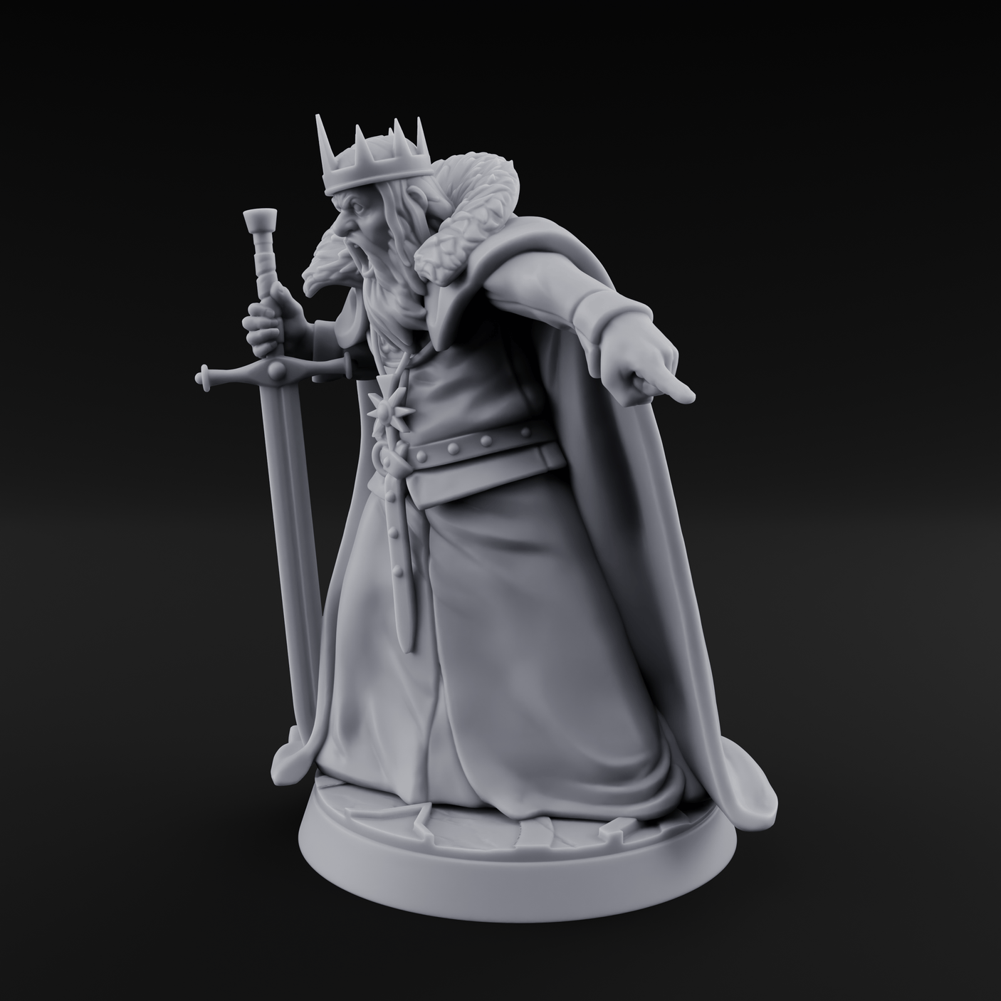 Off With His Head Human King Miniature for Dungeons and Dragons, Pathfinder or other TTRPGs
