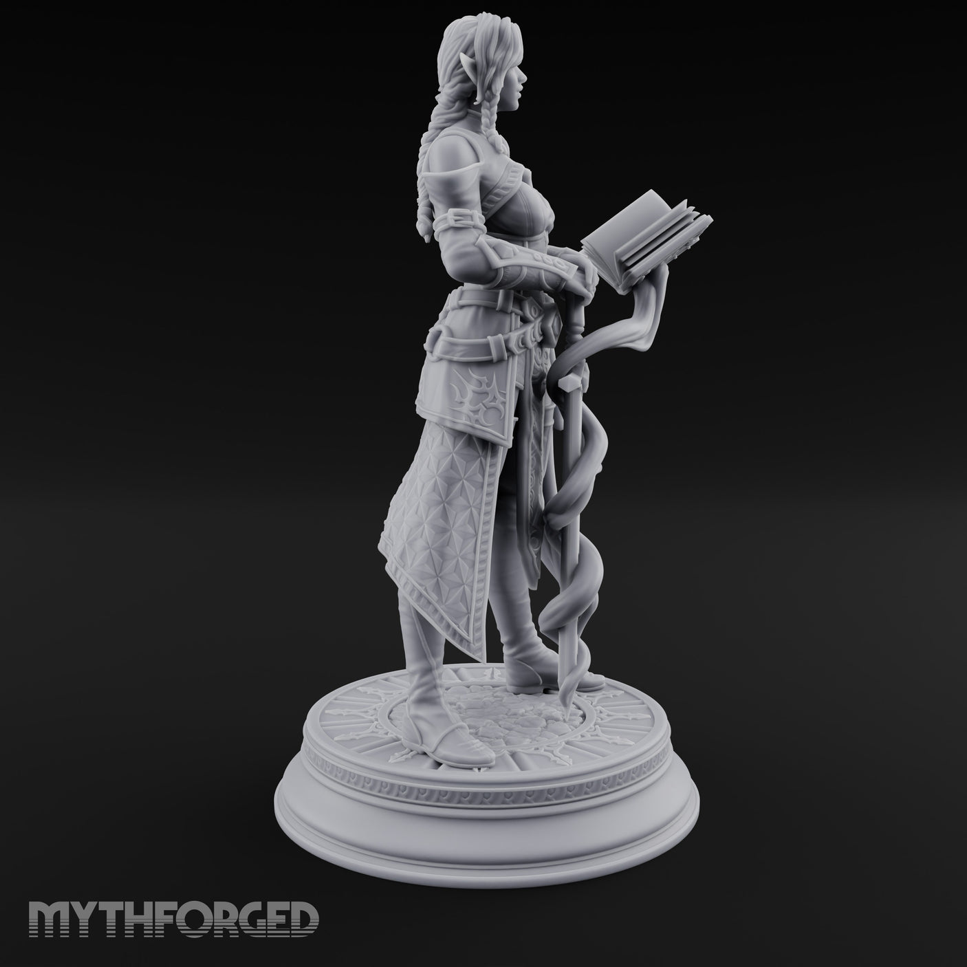 Magic Coiling Elf Spellsword Miniature for Dungeons and Dragons, Pathfinder or other TTRPGs