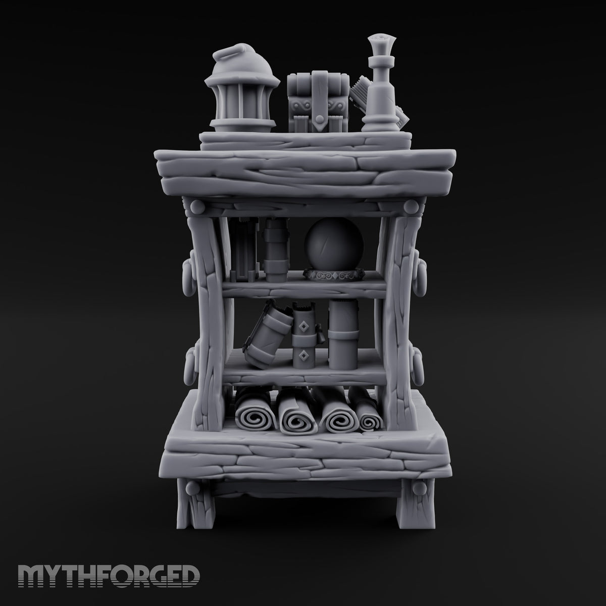 Crystal Ball Stays Unsold Wooden Magic Shop Display Shelf