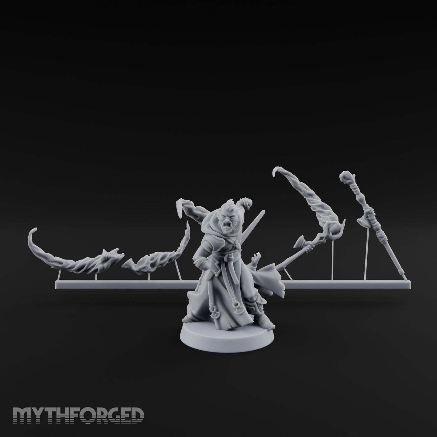Magic Summoning Human Wizard Miniature for Dungeons and Dragons, Pathfinder or other TTRPGs