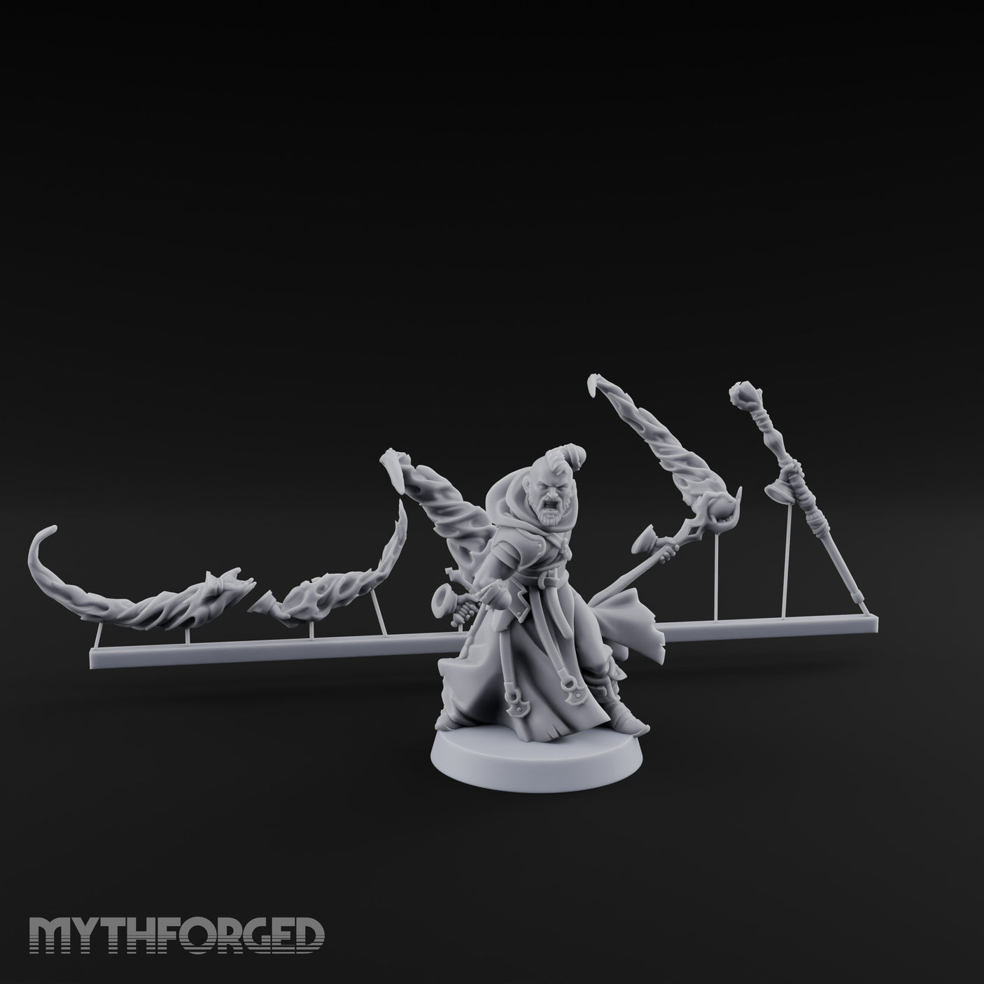 Magic Summoning Human Wizard Miniature for Dungeons and Dragons, Pathfinder or other TTRPGs