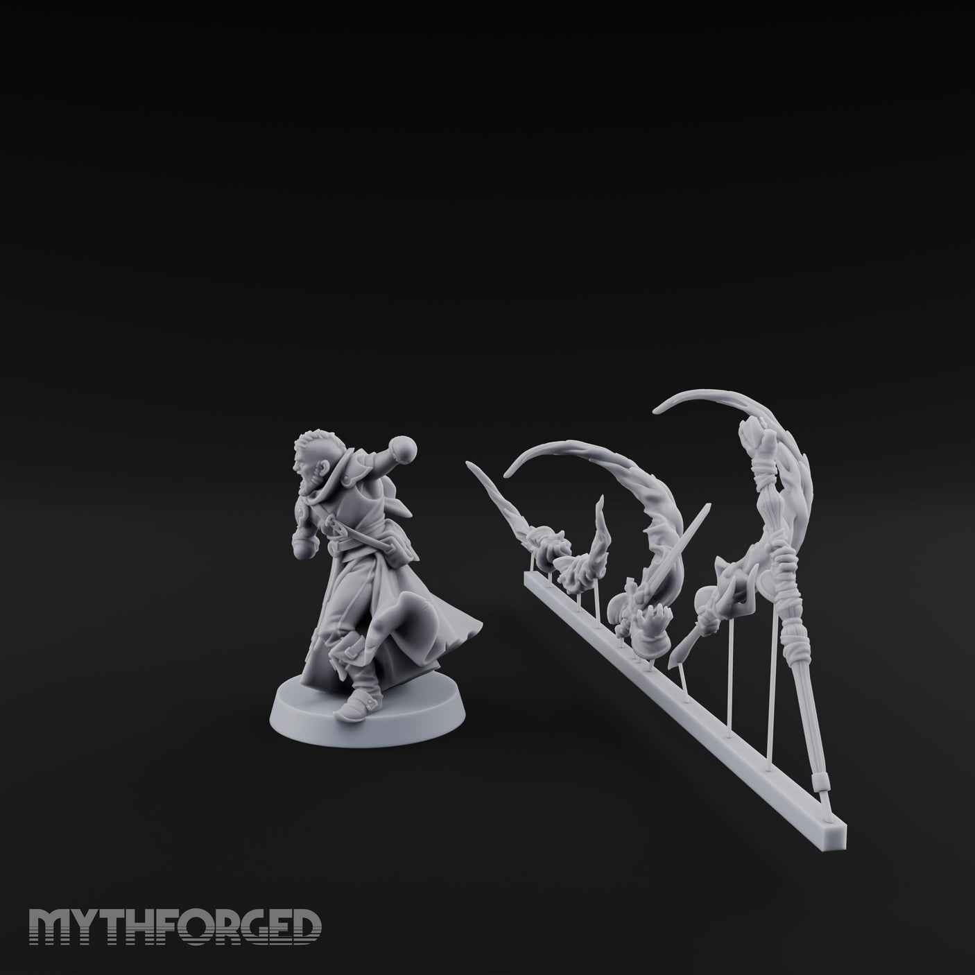 Magic Summoning Human Wizard Miniature for Dungeons and Dragons, Pathfinder or other TTRPGs