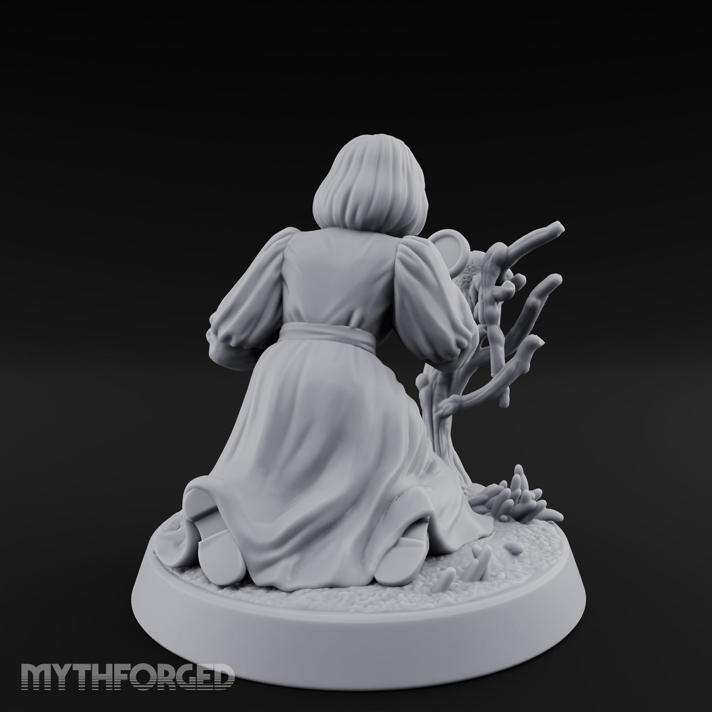 Magnifying Glass Raised Human Monster Hunter Miniature for Dungeons and Dragons, Pathfinder or other TTRPGs