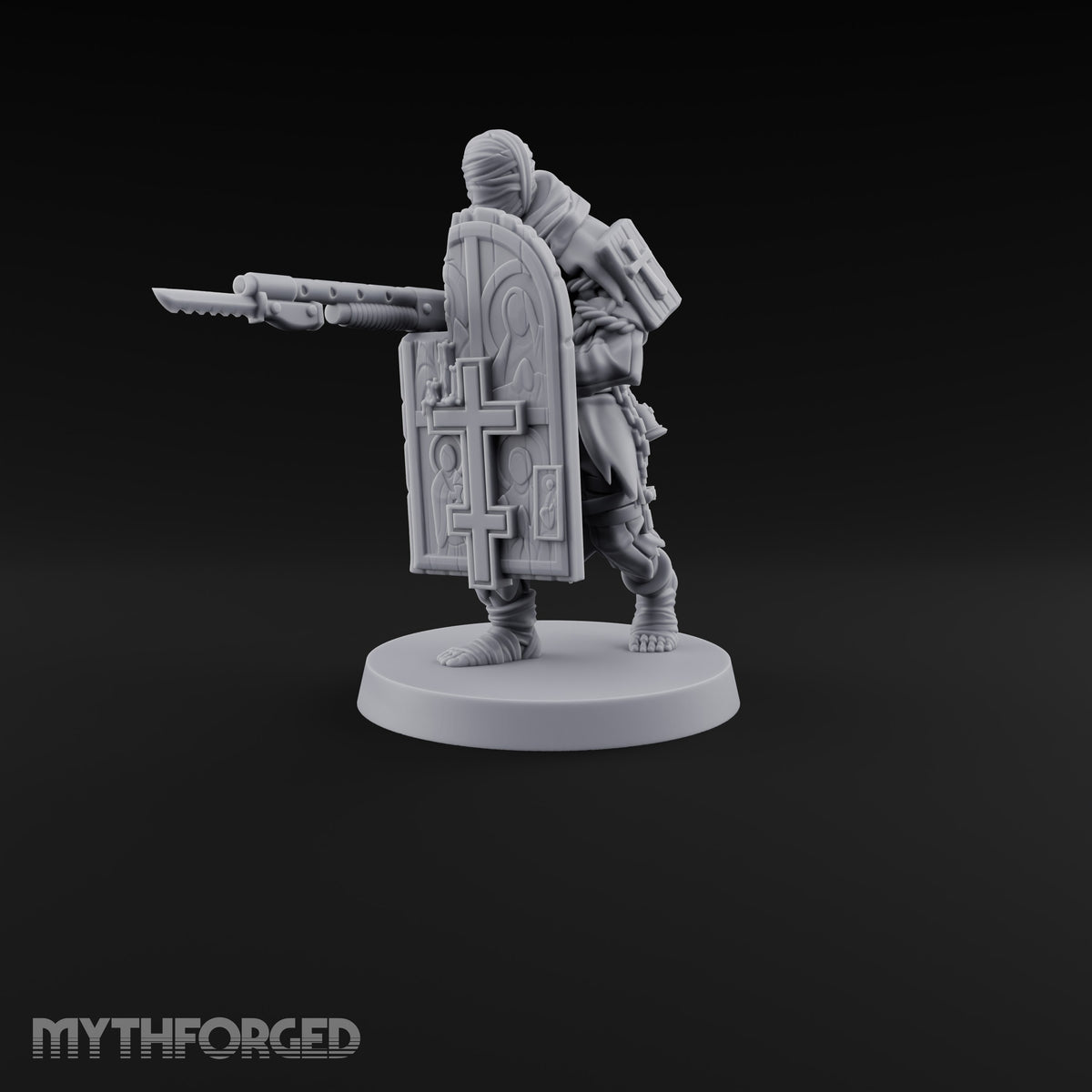 Faith Under Fire Human Pilgrim Gunner B Miniature for Dungeons and Dragons, Pathfinder or other TTRPGs