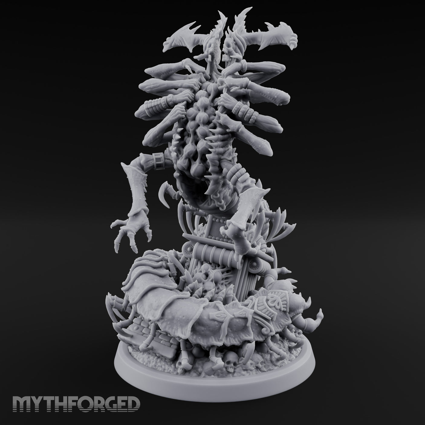 Many Armed Throne Rising Sibriex Miniature for Dungeons and Dragons, Pathfinder or other TTRPGs