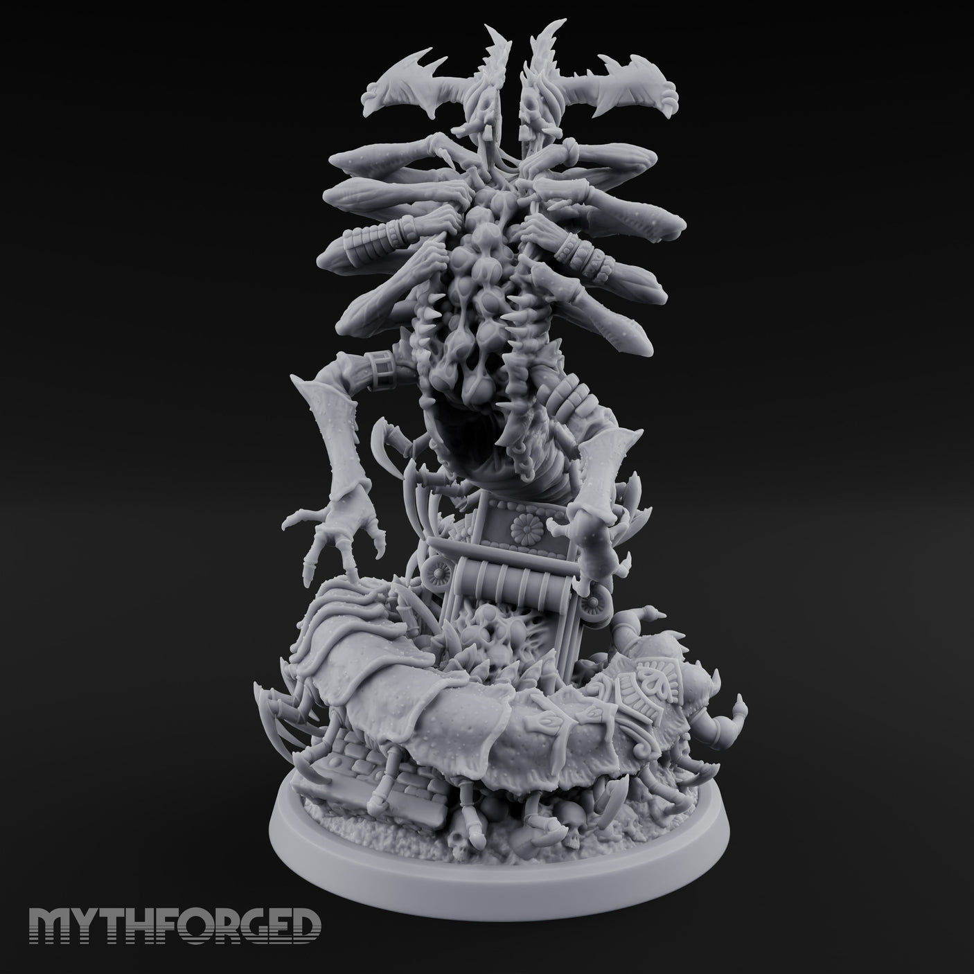 Many Armed Throne Rising Sibriex Miniature for Dungeons and Dragons, Pathfinder or other TTRPGs