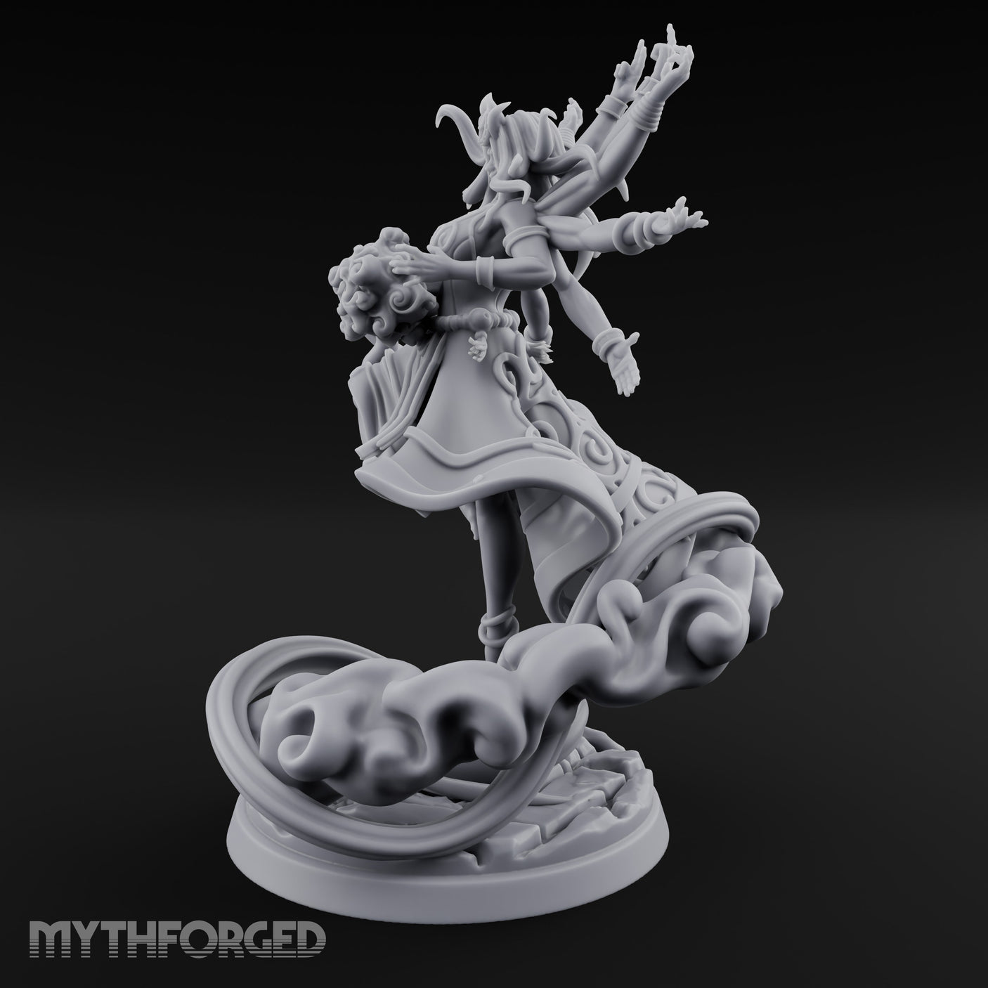 Many Arms Ascending Demon Goddess Miniature for Dungeons and Dragons, Pathfinder or other TTRPGs