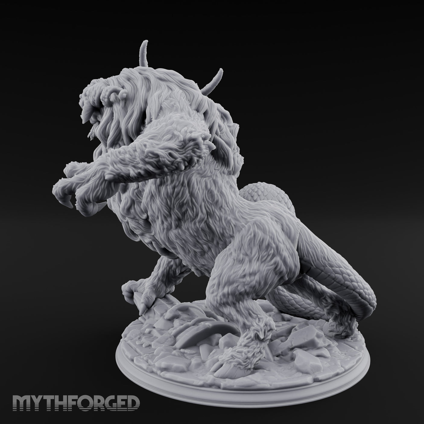 Many Mouthed Chimera Beast Miniature for Dungeons and Dragons, Pathfinder or other TTRPGs