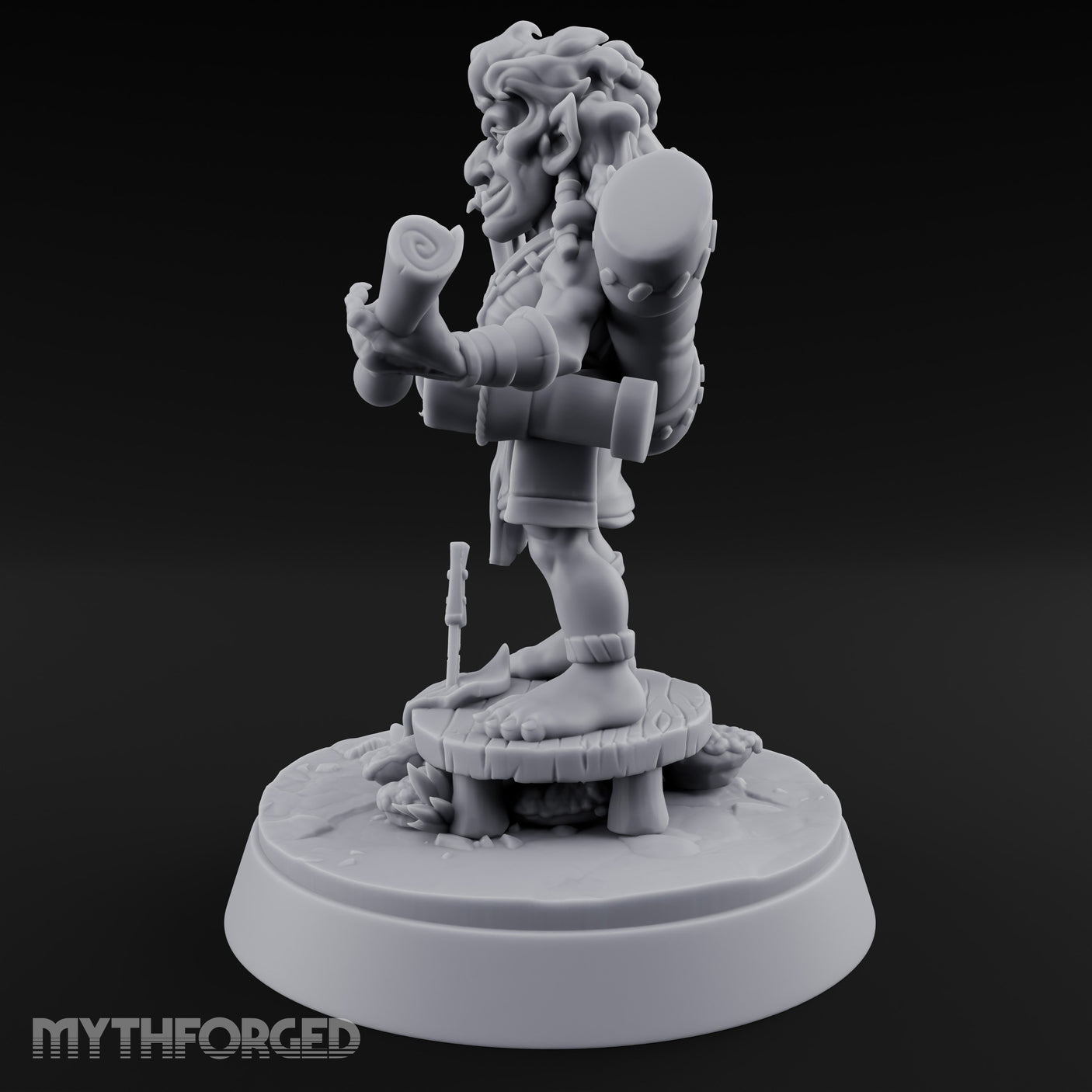 Map Waving Mallet Wielding Goblin Trickster Miniature for Dungeons and Dragons, Pathfinder or other TTRPGs