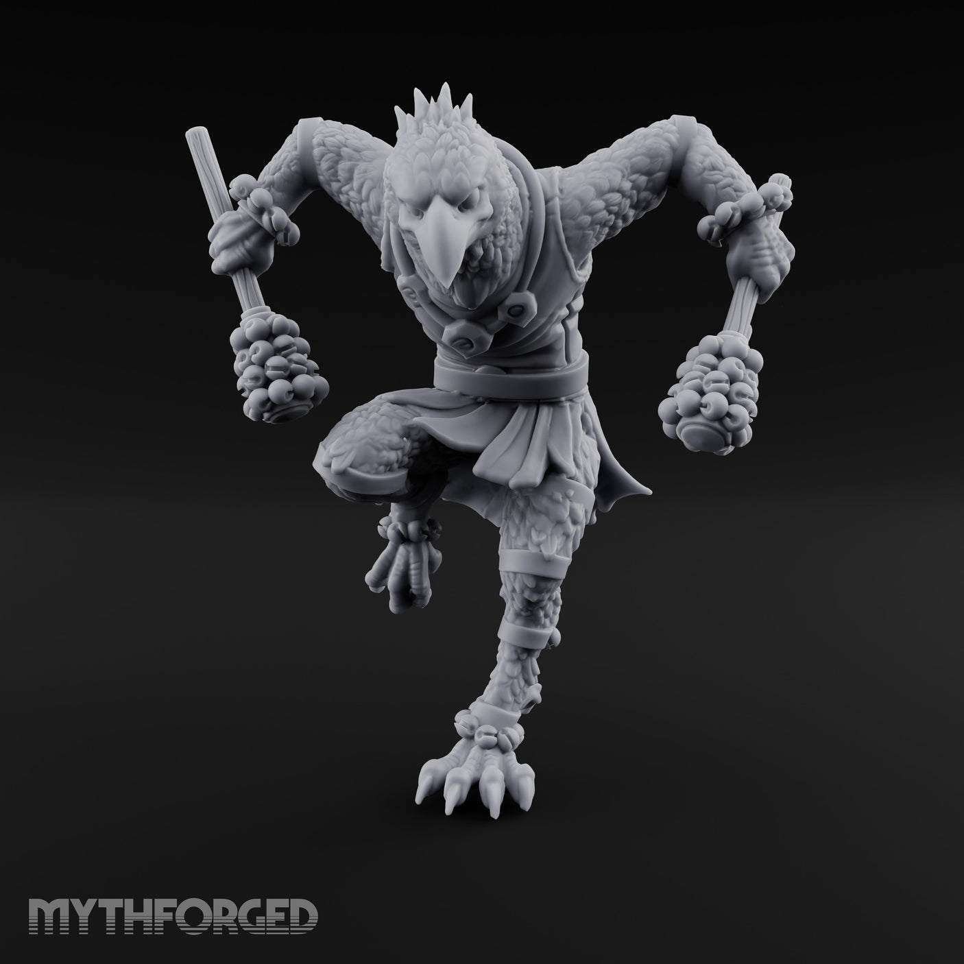 Maracas Rattling Kenku Bard Miniature for Dungeons and Dragons, Pathfinder or other TTRPGs