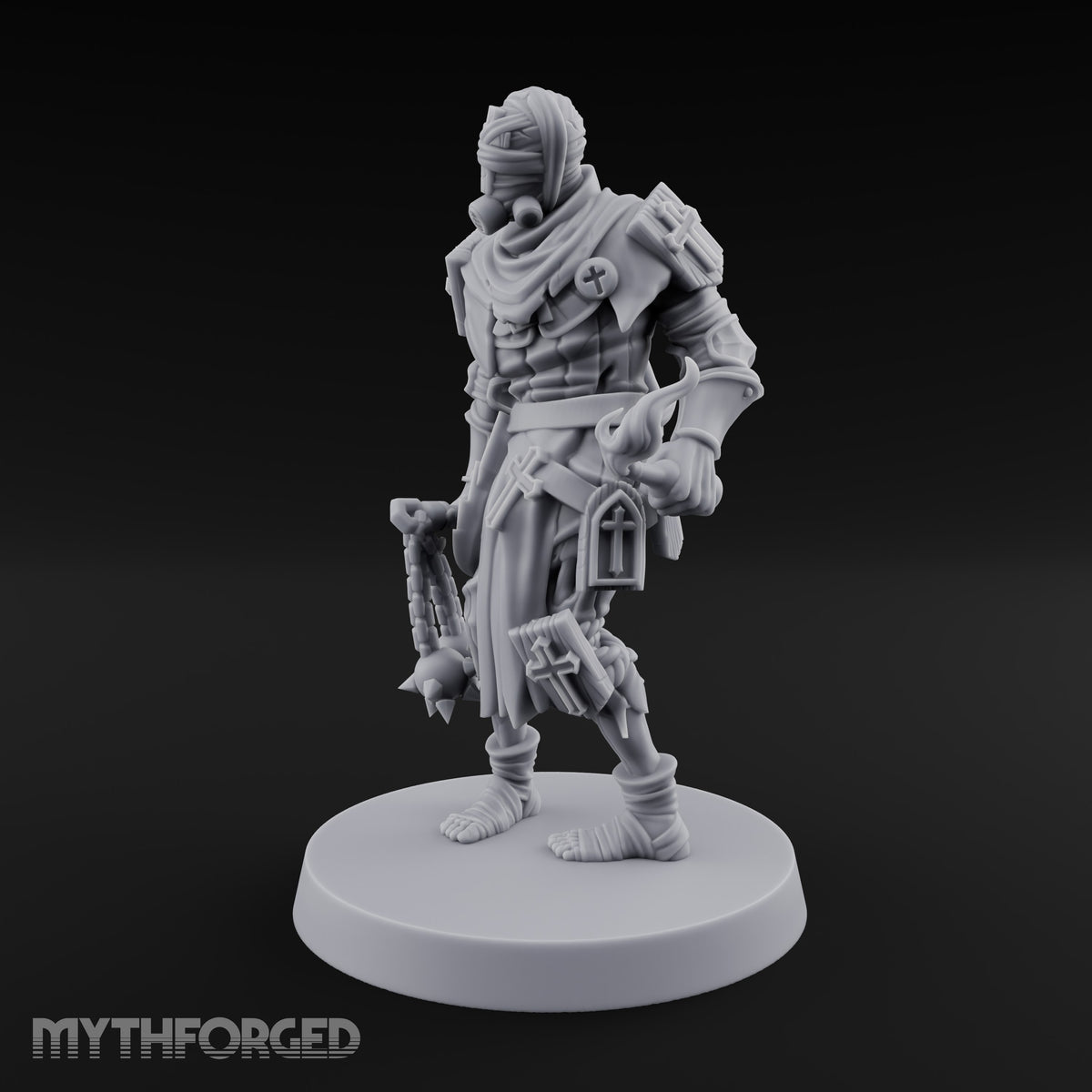 Flame in Hand Human Zealot Miniature for Dungeons and Dragons, Pathfinder or other TTRPGs