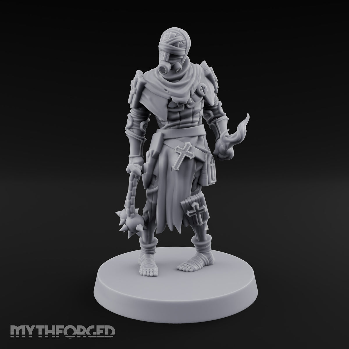 Flame in Hand Human Zealot Miniature for Dungeons and Dragons, Pathfinder or other TTRPGs