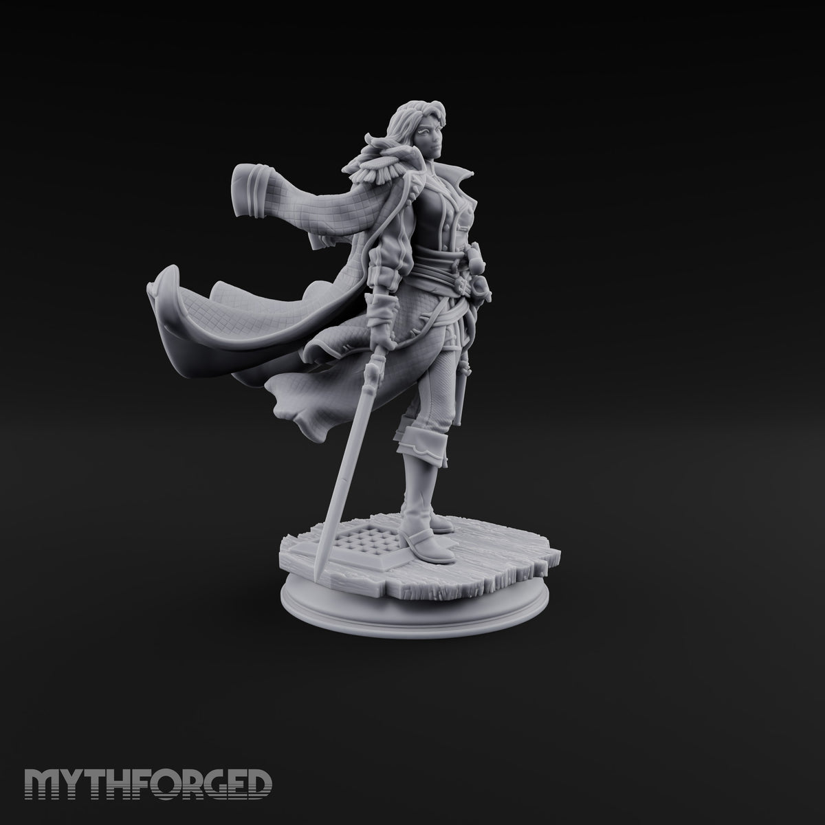 Two Pistols Left Holstered Human Female Pirate Captain