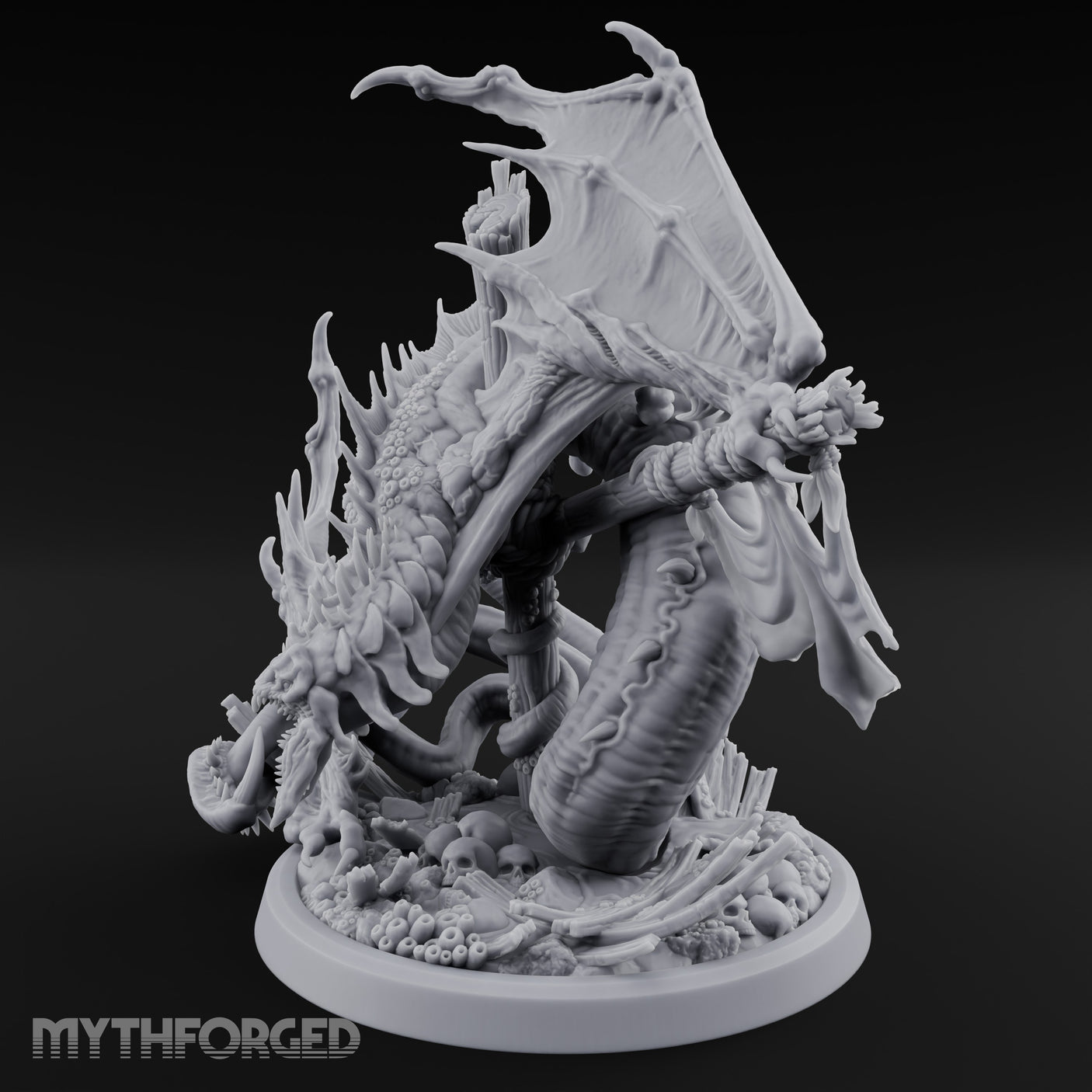 Mast Rending Rotting Sea Slitherdrake Miniature for Dungeons and Dragons, Pathfinder or other TTRPGs