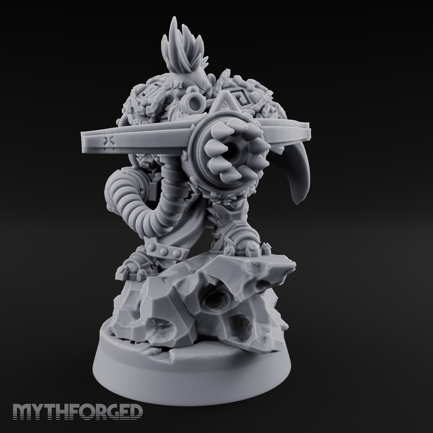 Gatling Core Spinning Dwarf Sentinel Miniature for Dungeons and Dragons, Pathfinder or other TTRPGs