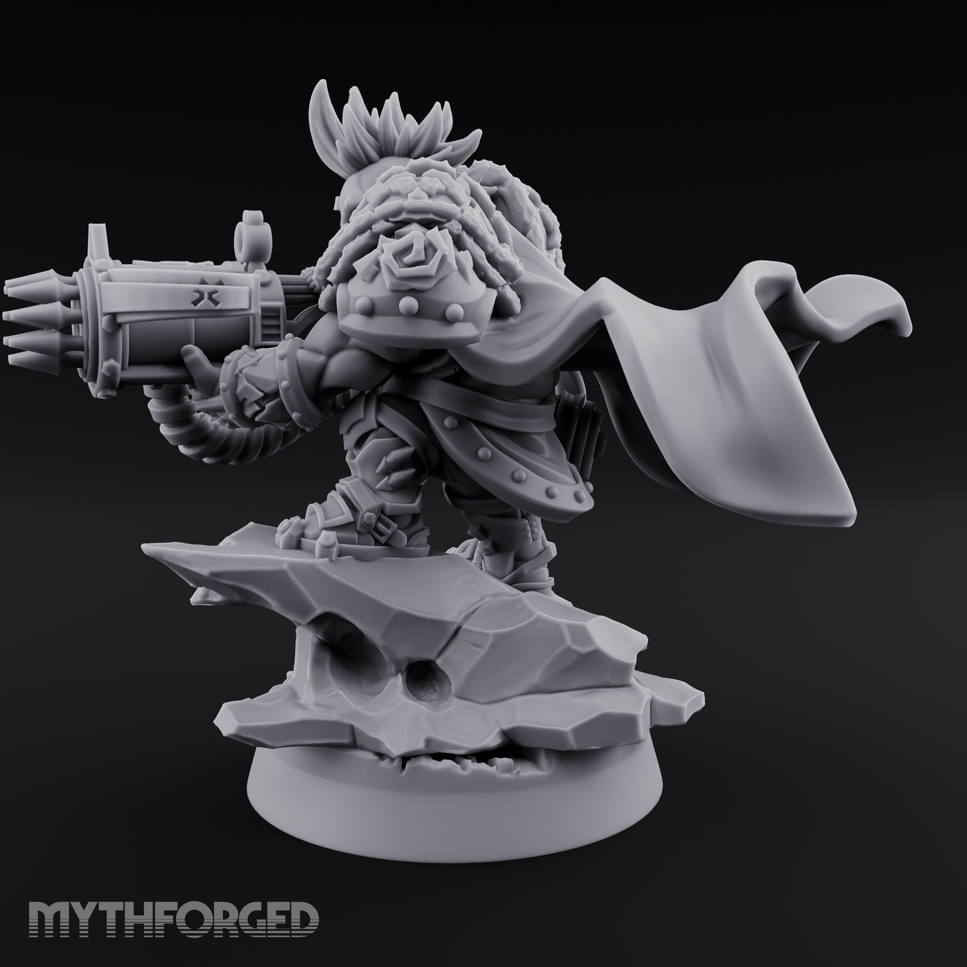 Gatling Core Spinning Dwarf Sentinel Miniature for Dungeons and Dragons, Pathfinder or other TTRPGs
