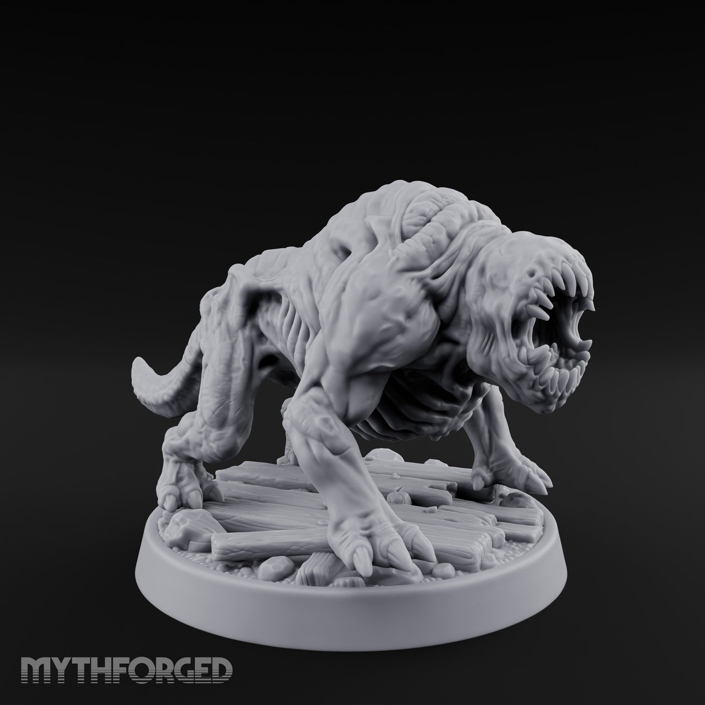 Maw-Lunging Fang-Splaying Sea Wolf Miniature for Dungeons and Dragons, Pathfinder or other TTRPGs