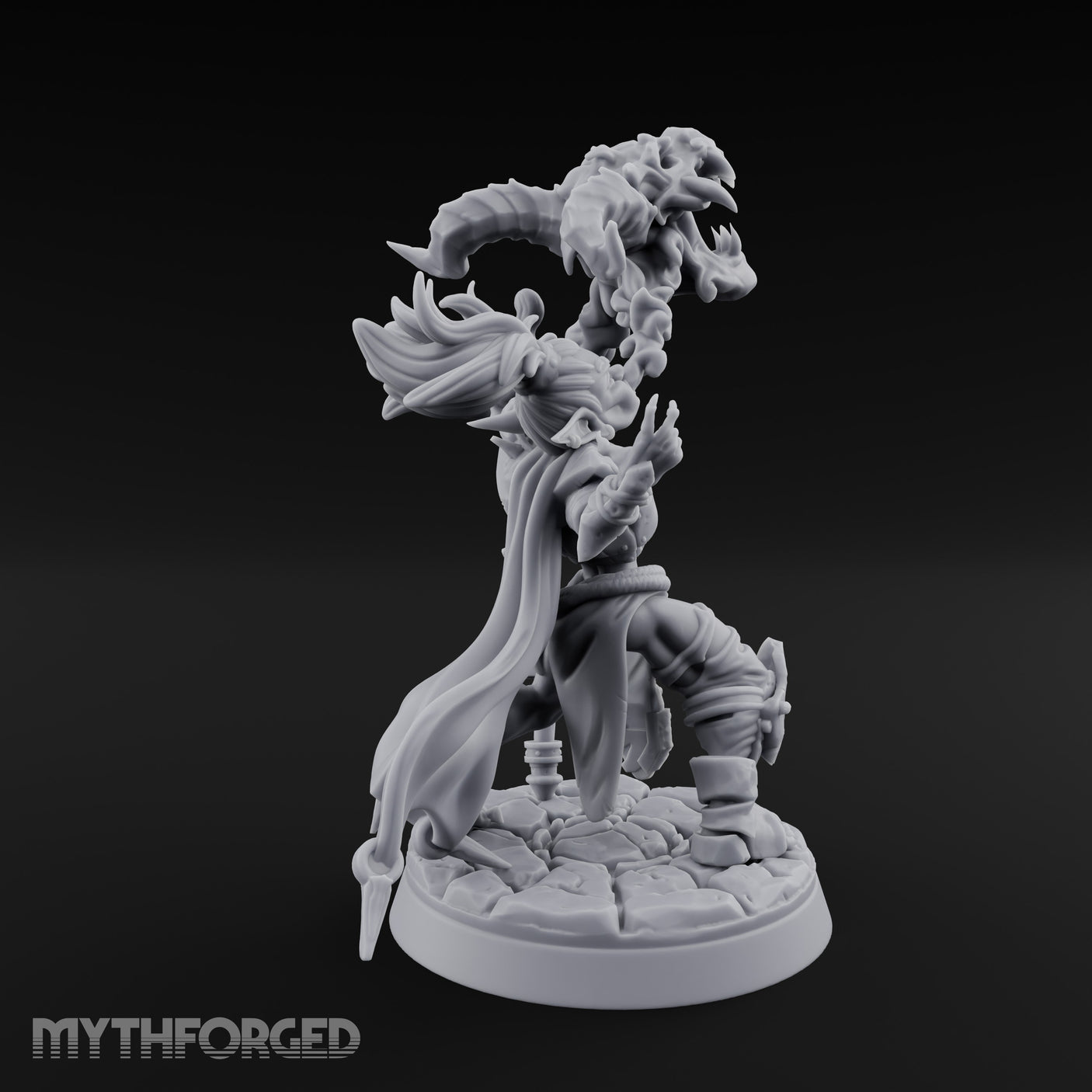 Maw Staff Raising Goblin Shaman Miniature for Dungeons and Dragons, Pathfinder or other TTRPGs