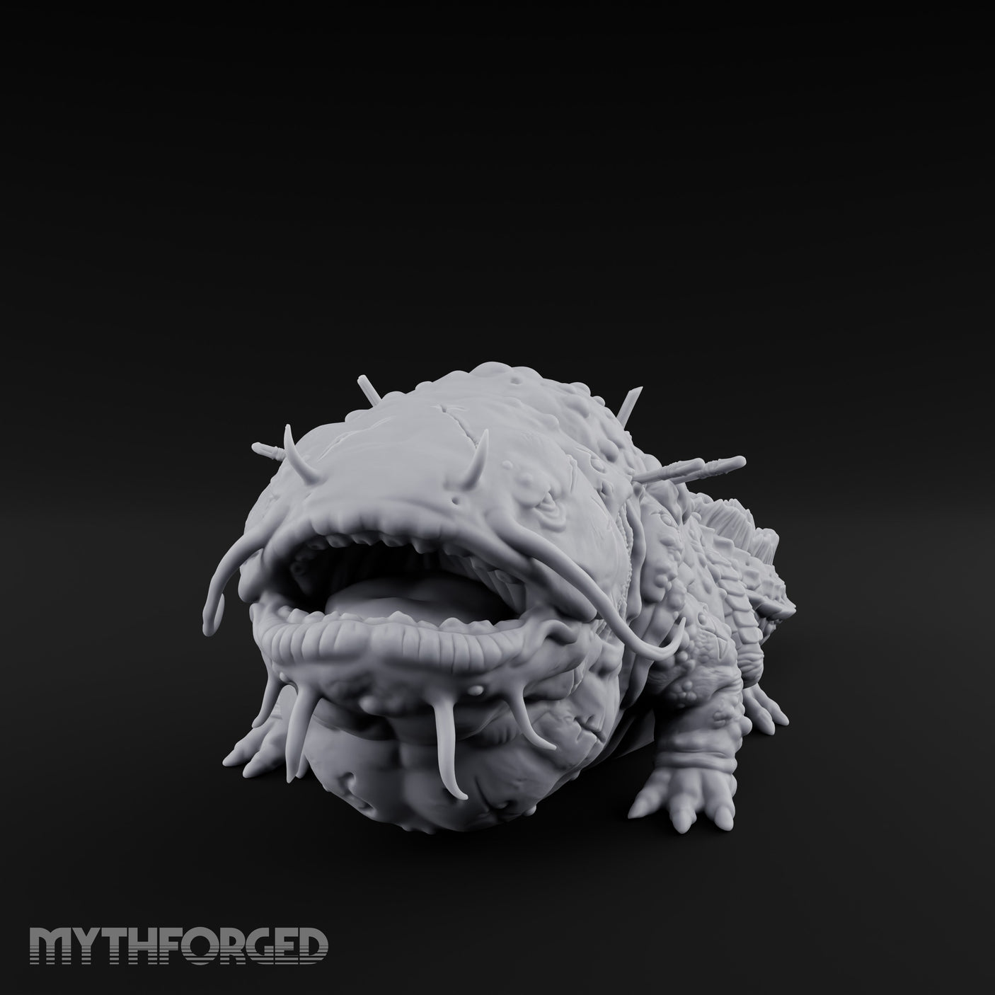 Maw Yawning Fang Splaying Giant Catfish Miniature for Dungeons and Dragons, Pathfinder or other TTRPGs