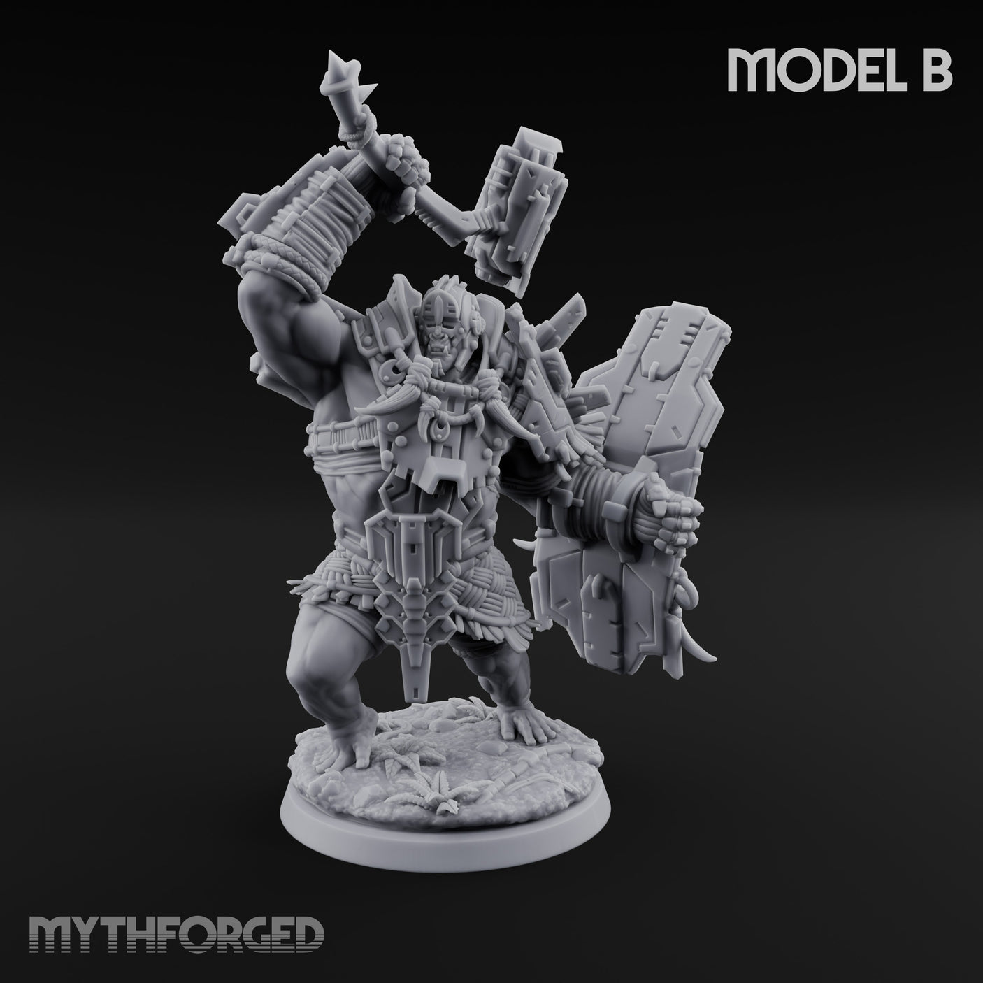 Mech Plated Rampaging Simian Brute B Miniature for Dungeons and Dragons, Pathfinder or other TTRPGs