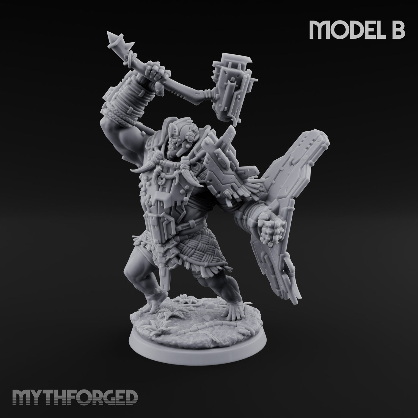 Mech Plated Rampaging Simian Brute B Miniature for Dungeons and Dragons, Pathfinder or other TTRPGs