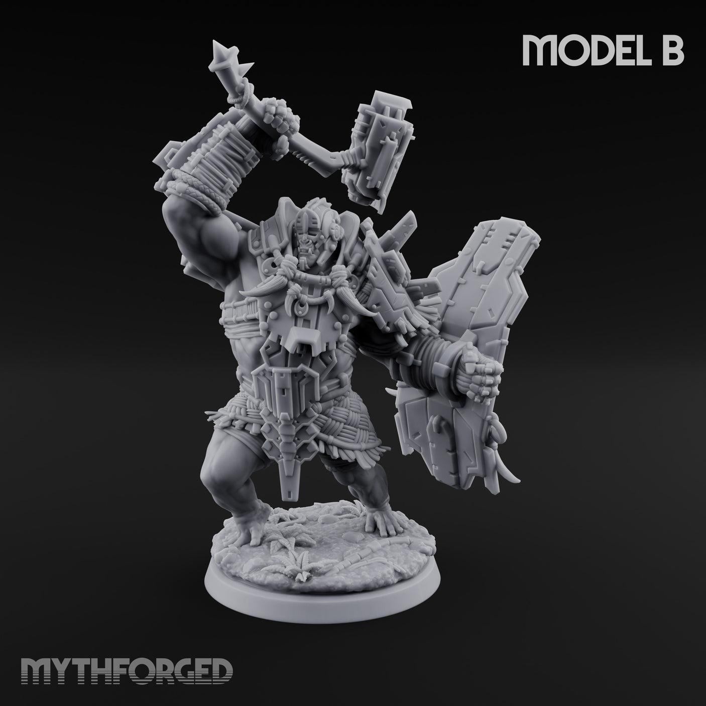 Mech Plated Rampaging Simian Brute B Miniature for Dungeons and Dragons, Pathfinder or other TTRPGs
