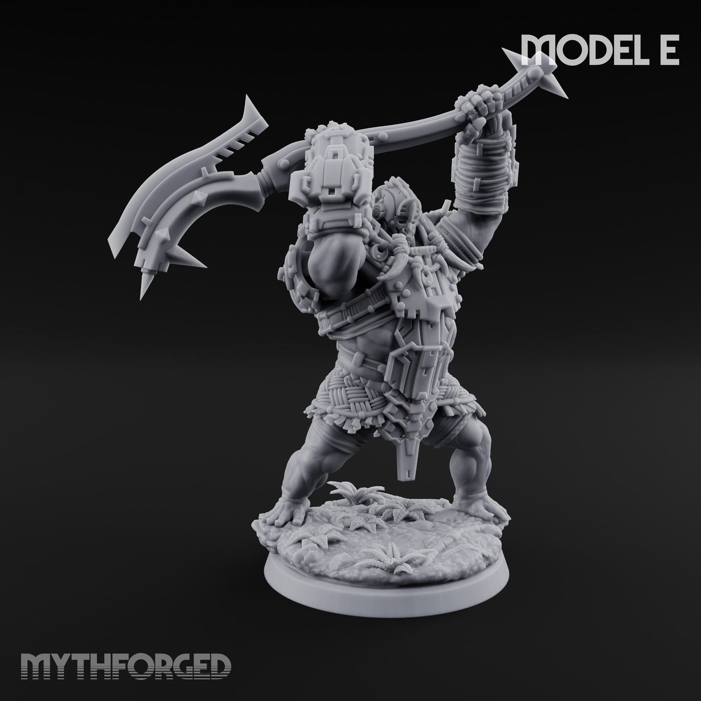 Mech Plated Rampaging Simian Brute E Miniature for Dungeons and Dragons, Pathfinder or other TTRPGs