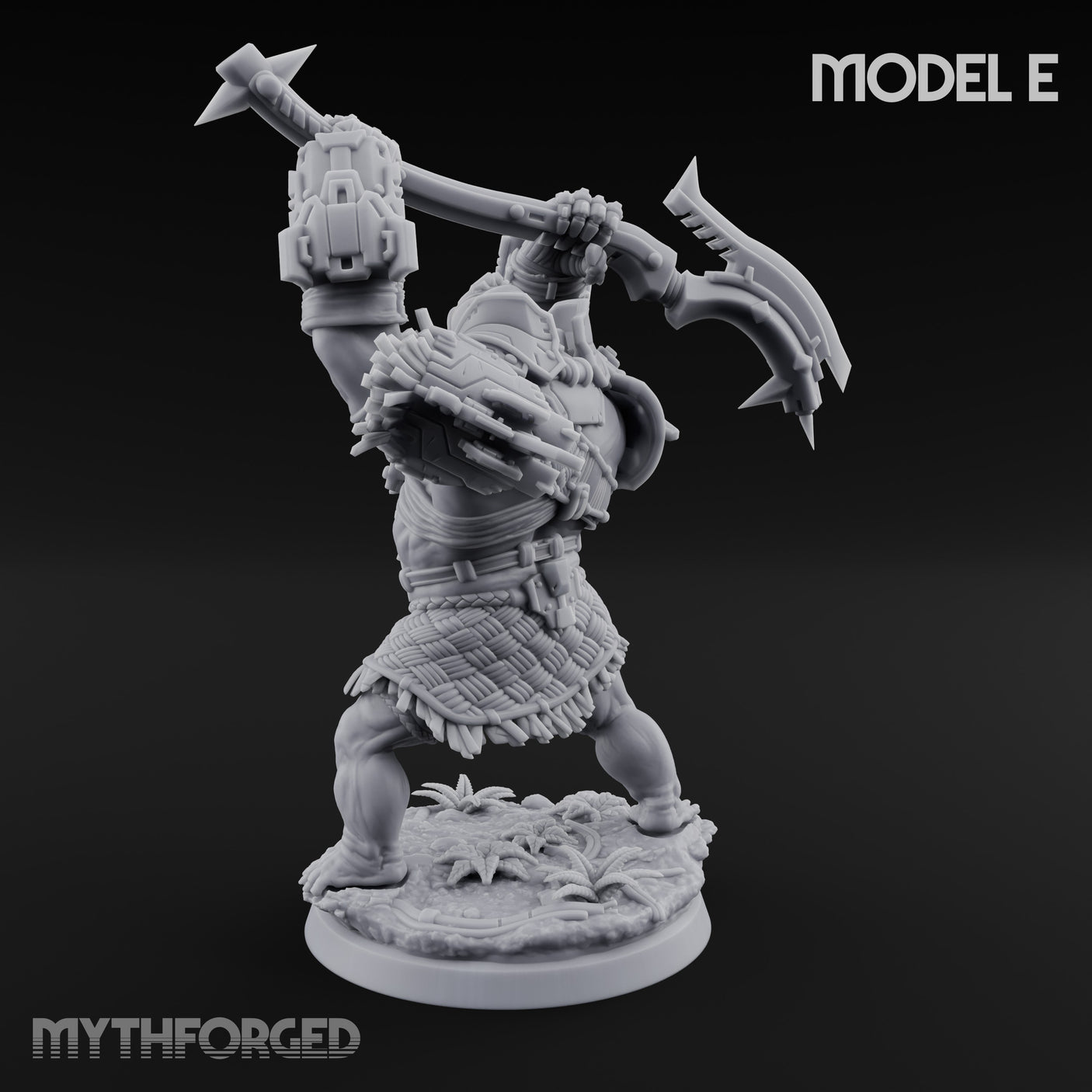 Mech Plated Rampaging Simian Brute E Miniature for Dungeons and Dragons, Pathfinder or other TTRPGs