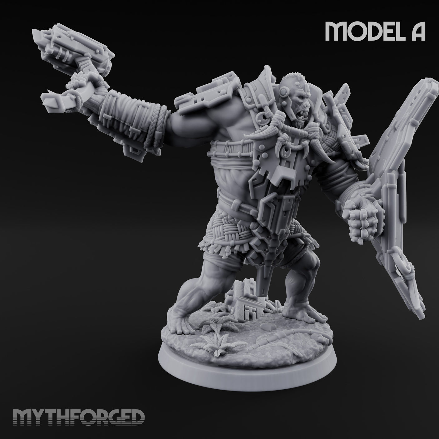 Mech Plated Rampaging Simian Brutes Miniature for Dungeons and Dragons, Pathfinder or other TTRPGs