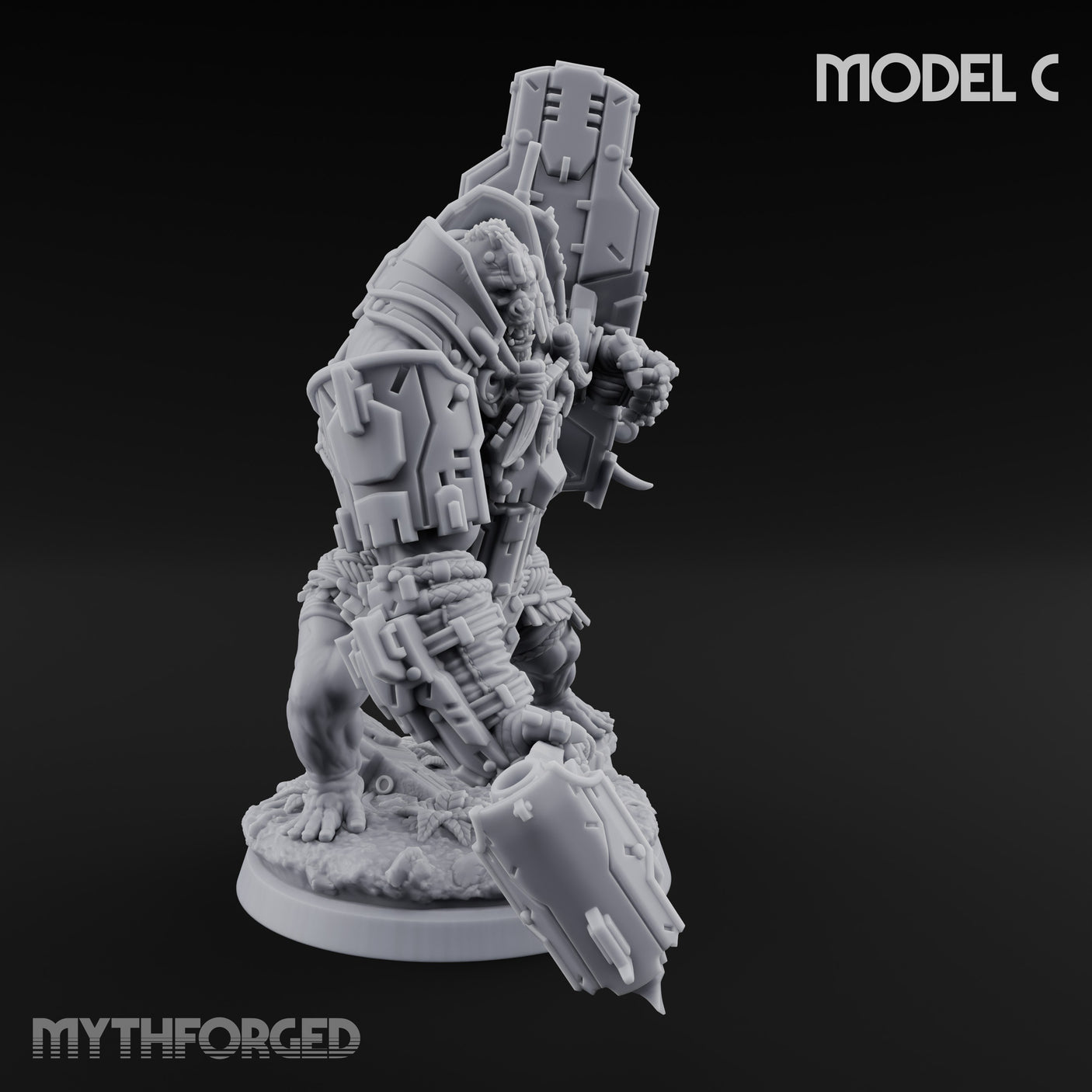 Mech Plated Rampaging Simian Brutes Miniature for Dungeons and Dragons, Pathfinder or other TTRPGs