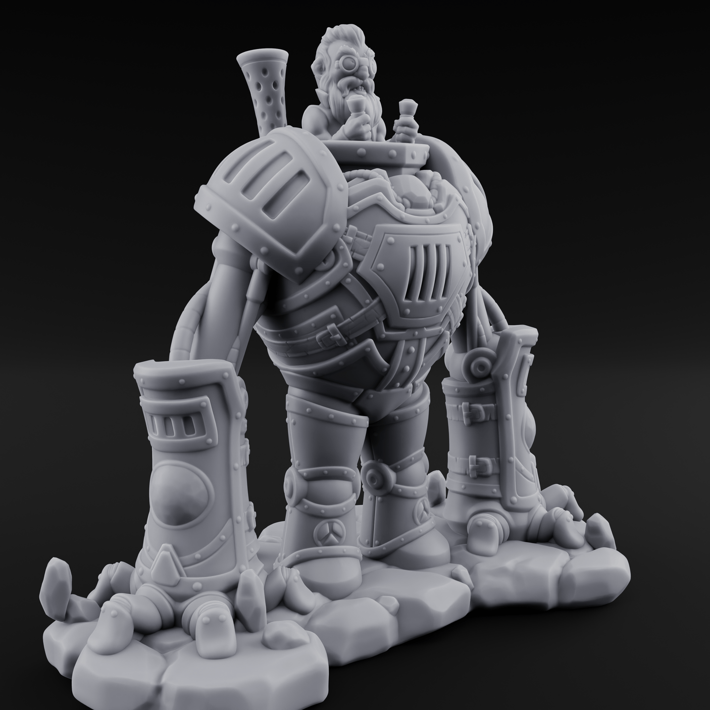 Knuckle Dragging Gnome Mech Pilot Miniature for Dungeons and Dragons, Pathfinder or other TTRPGs