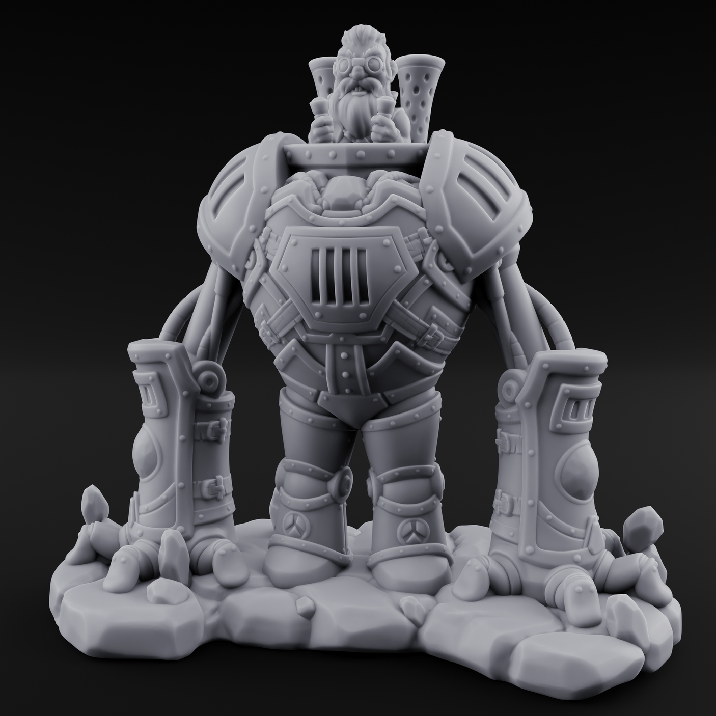 Knuckle Dragging Gnome Mech Pilot Miniature for Dungeons and Dragons, Pathfinder or other TTRPGs