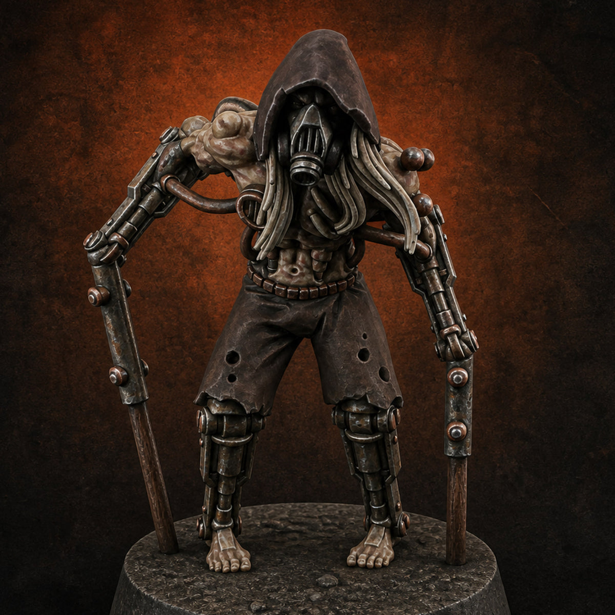 Mechanically Limbed Cyborg Stalker Model A A — painted concept preview (miniature supplied unpainted)