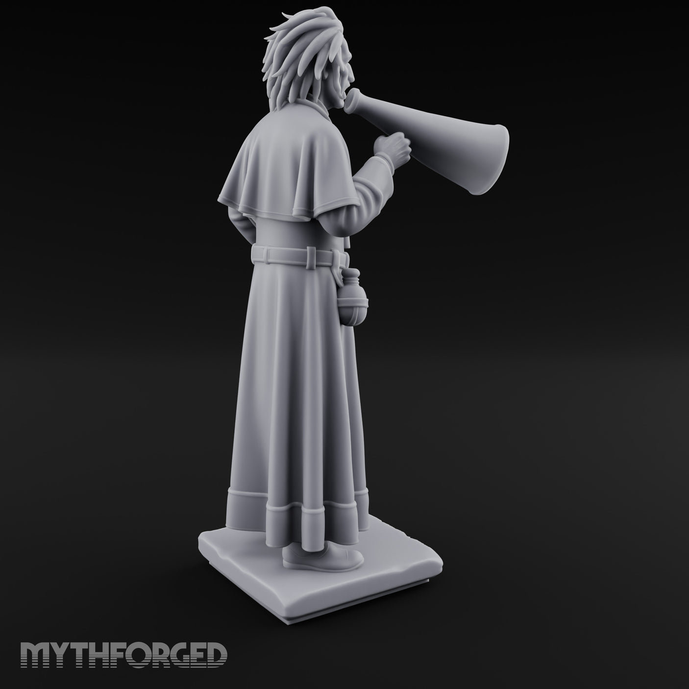 Megaphone Bellowing Human Preacher Miniature for Dungeons and Dragons, Pathfinder or other TTRPGs