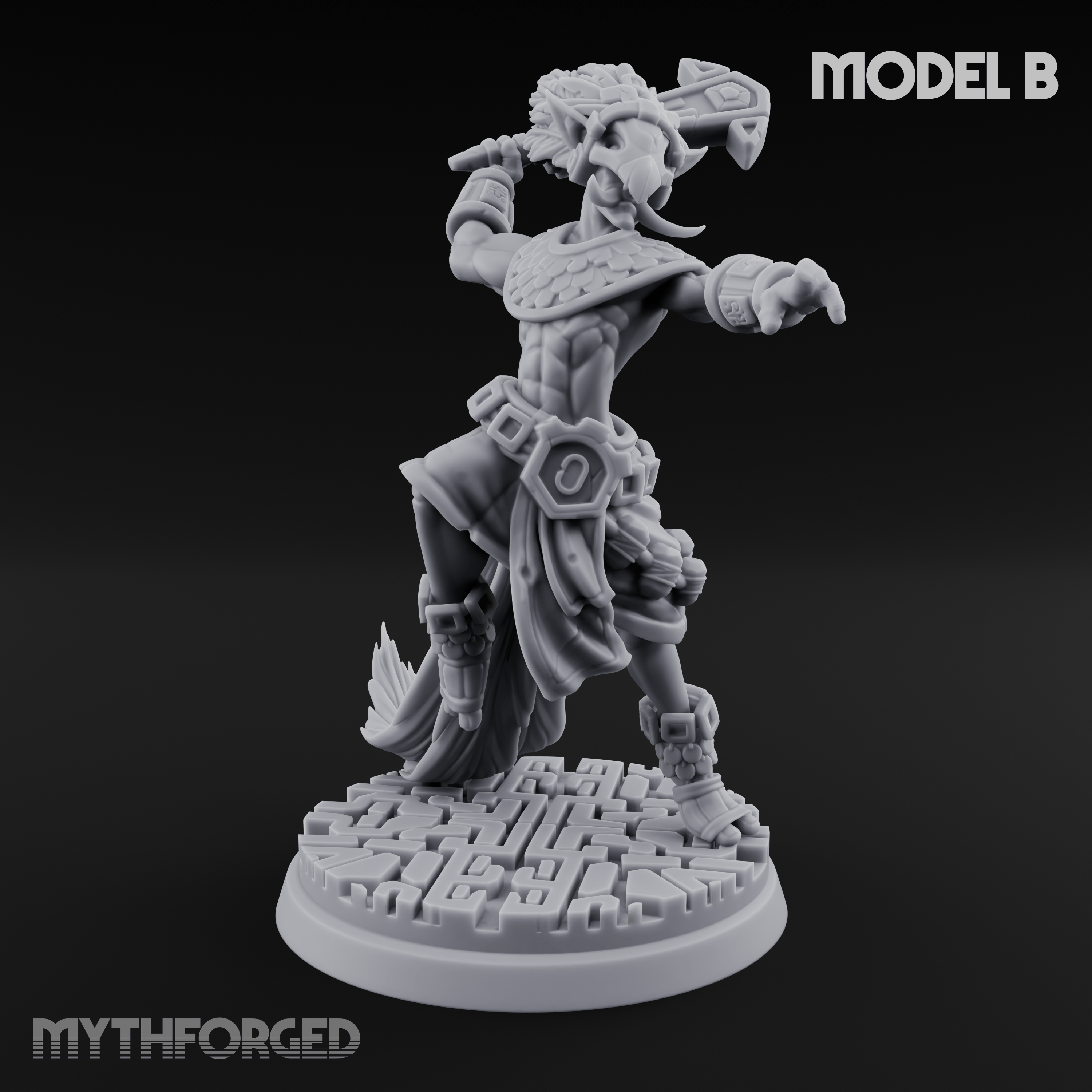 Aztec Inspired Stone-Fisted Hobgoblin Fighter B