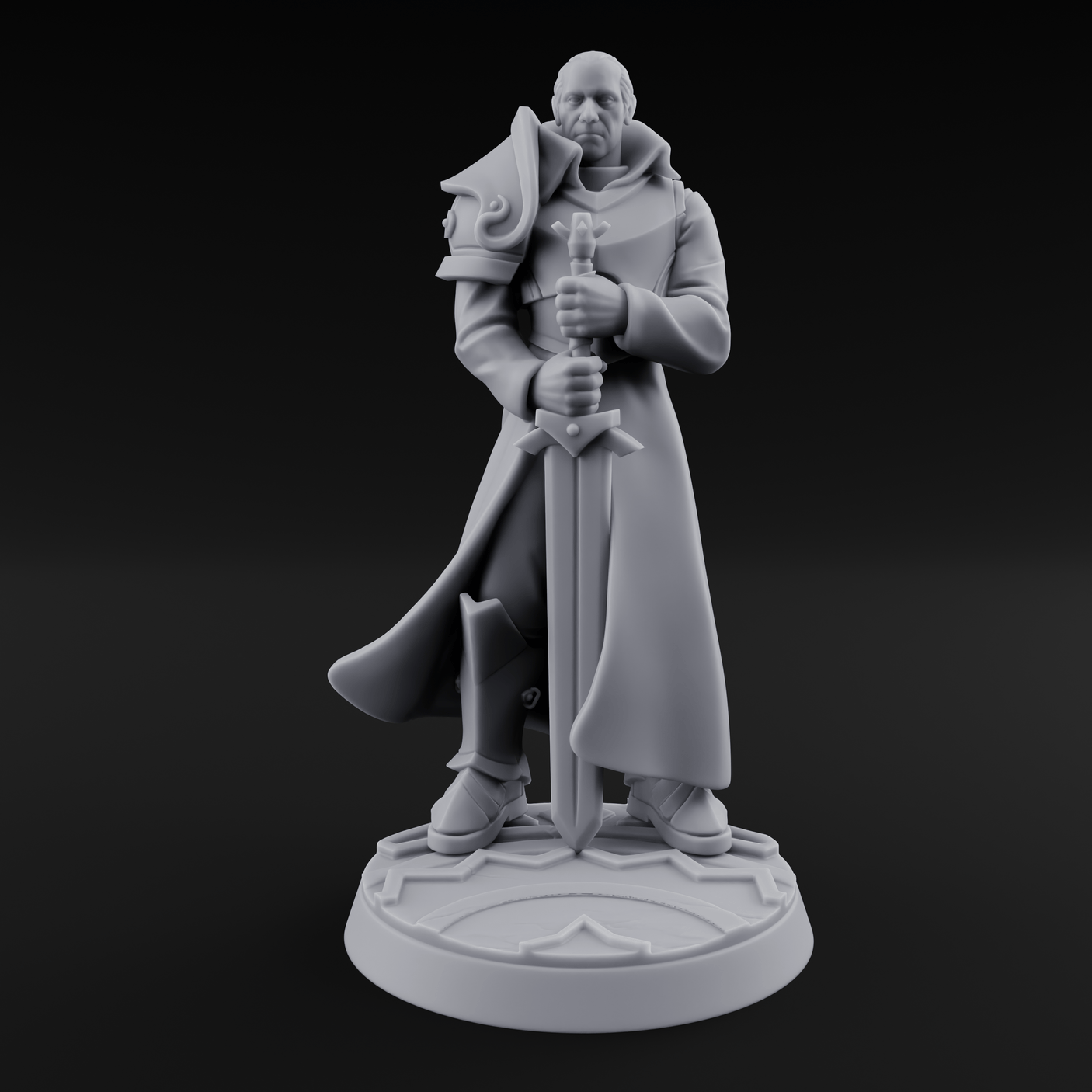 Sword Resting Human General Miniature for Dungeons and Dragons, Pathfinder or other TTRPGs